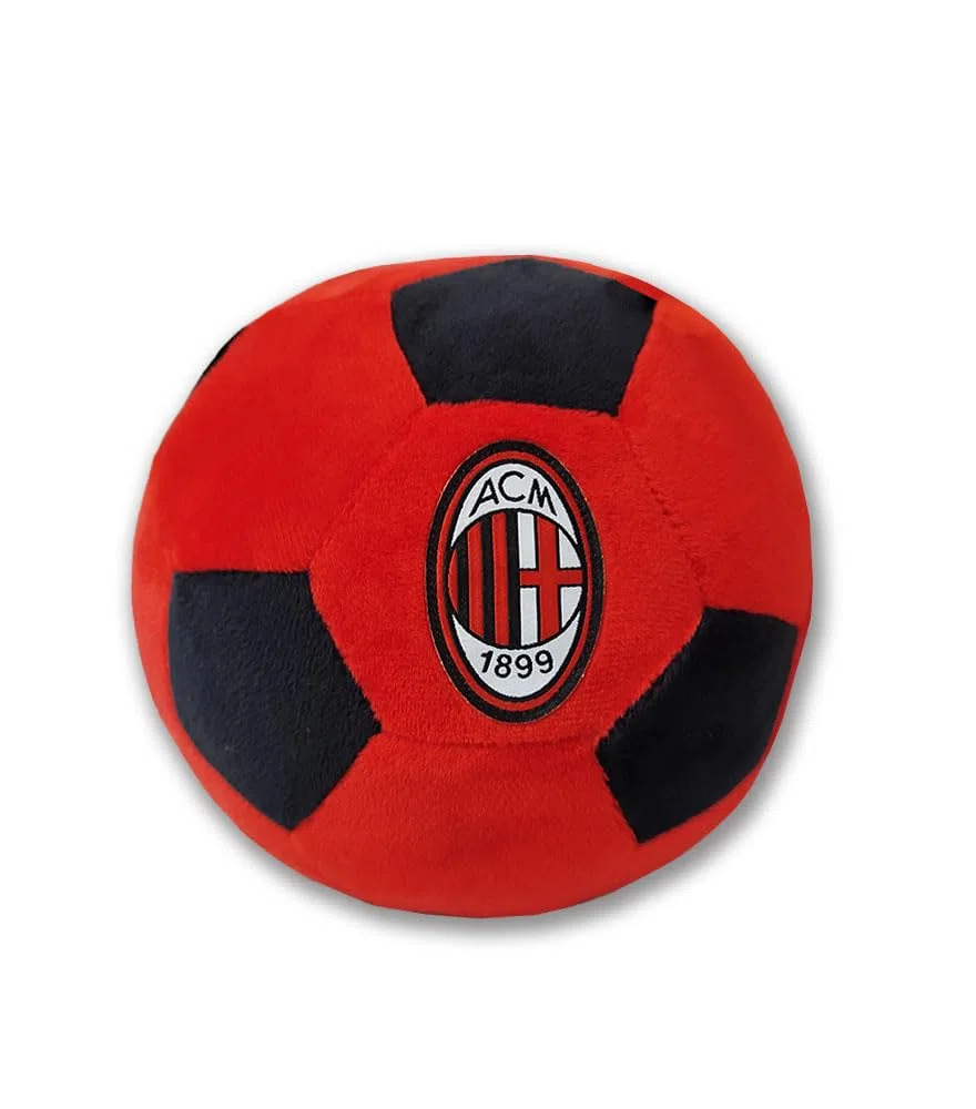 hermet Milan, Cuscino Palla Morbido Diametro 22 cm, Cuscino Rotondo Arredamento, Rosso Nero, Prodotto Ufficiale