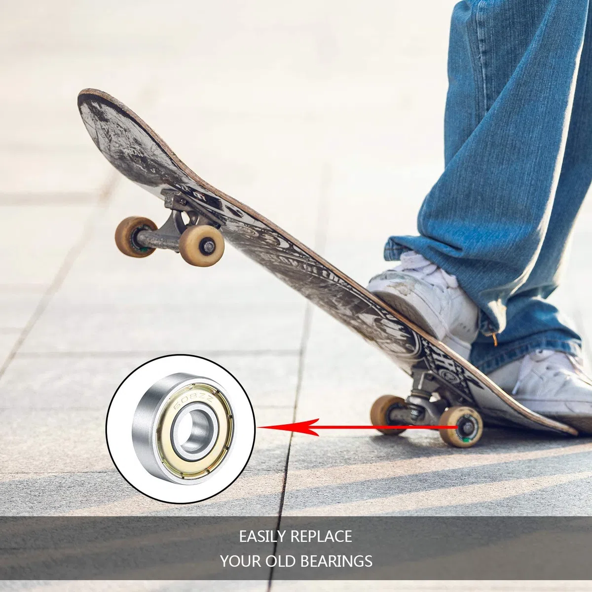 50 pezzi 608zz, cuscinetti a sfera in metallo, miniaturizzati a doppia protezione, per skateboard, roller, pattini inline, 8 mm x 22 mm x 7 mm
