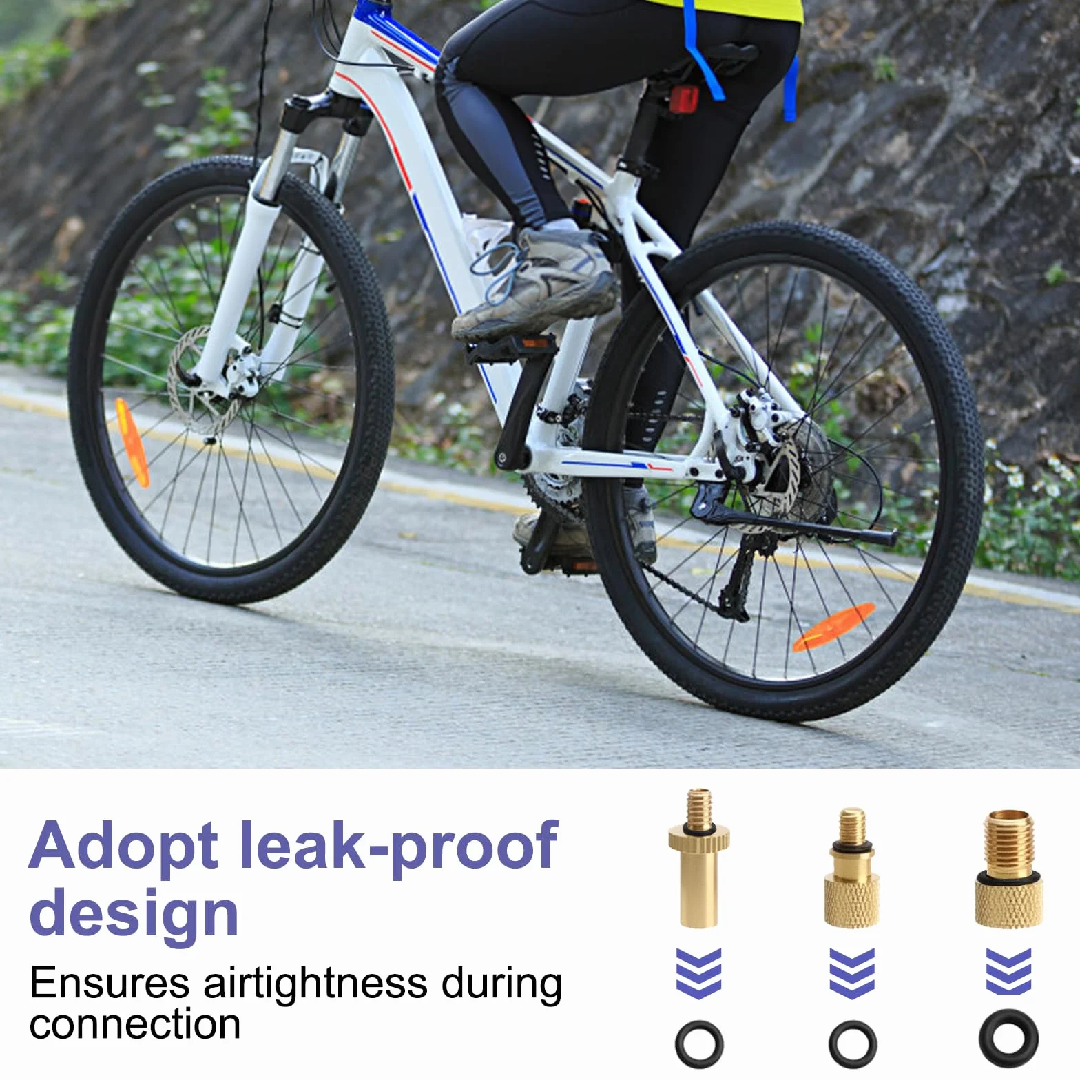 Set di 21 adattatori per valvole per bicicletta, con scatola di smistamento, adattatore per valvola francese, adattatore per valvola per bicicletta, adattatore per valvola auto, adatto per