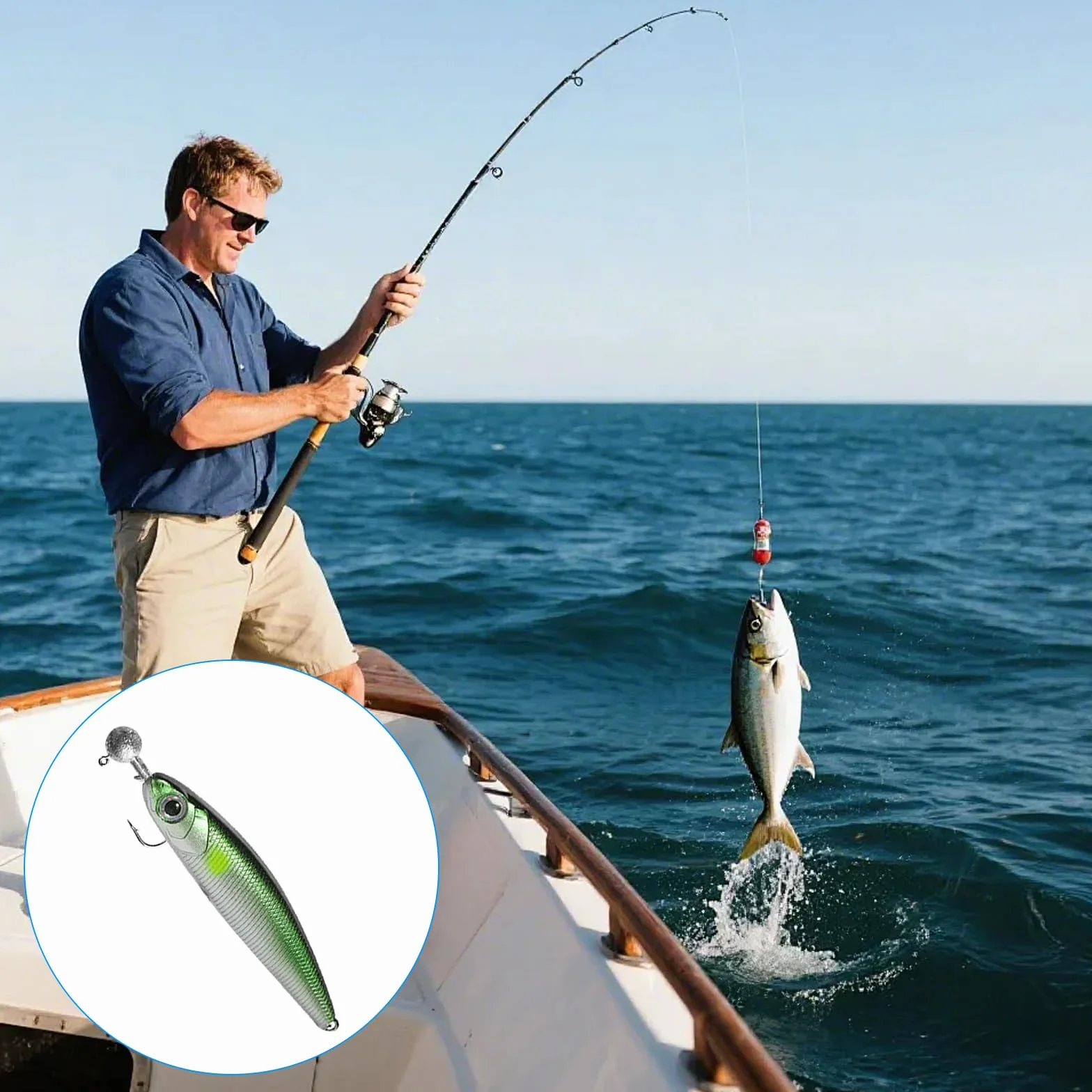 Set di 60 piccole testine jig, 7 misure di ami da pesca, ami jig per esche morbide, testine jig per esche morbide, accessori da pesca (1 g, 2 g, 3,5 g, 5 g, 7 g, 10 g, 12 g)