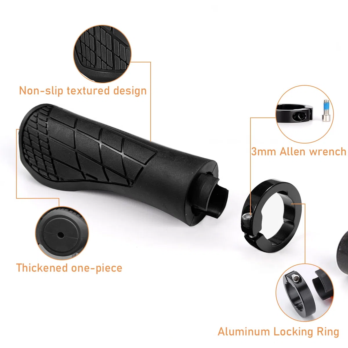 Impugnature per Manubrio Bici,Manopole Bici 22mm,Impugnatura per Bicicletta,Manopole Impugnature Bicicletta per MTB BMX Scooter Biciclette Elettrica
