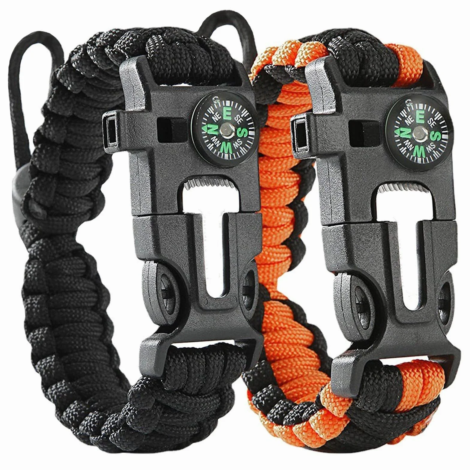 flintronic Braccialetto Paracord Sopravvivenza Kit, Bracciale Sopravvivenza, Braccialetto Sopravvivenza, con Flint/Lampada/Bussola/Termometro/Fischietto, Kit di Emergenza per Escursionismo Campeggio