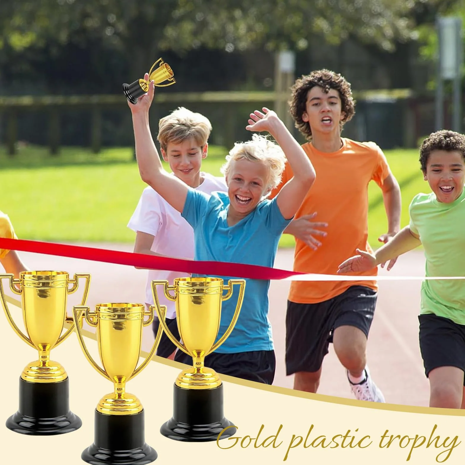 Coppa Trofeo Premio 8 Pezzi Oro Plastica Mini Trofei per Feste Sportive