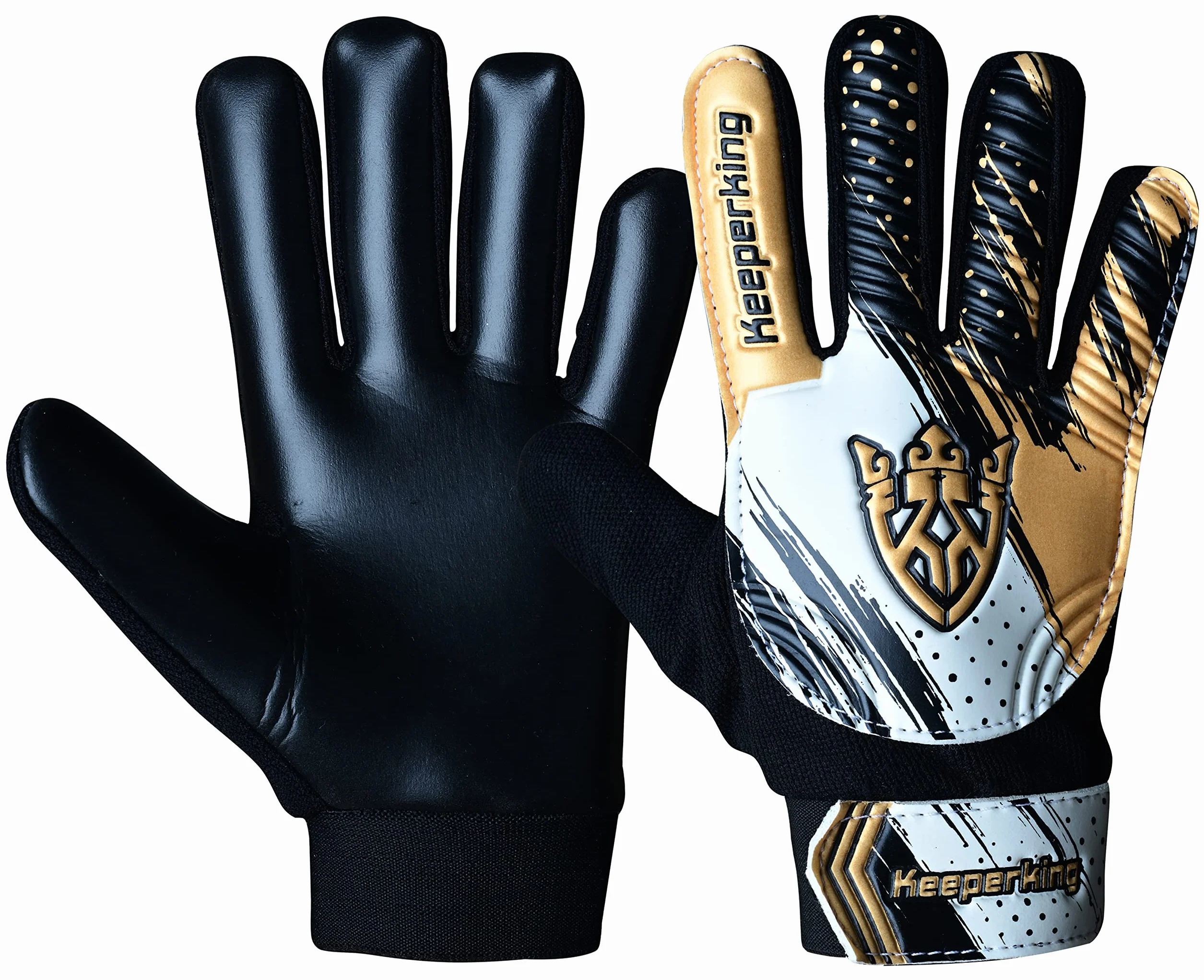 Keeperking Guanti da portiere per bambini, Clawxen, ragazzi e ragazze, guanti da calcio, guanti da calcio, guanti da tormann, misura 3-7
