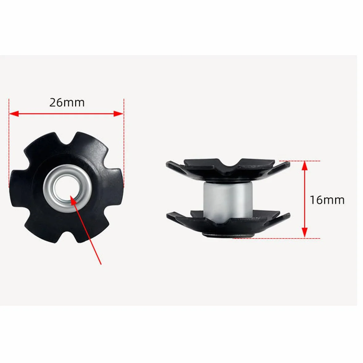 6PCS bicicletta stella dado, bici ahead auricolare forcella anteriore stella dado nucleo forcella bicicletta stertube dadi