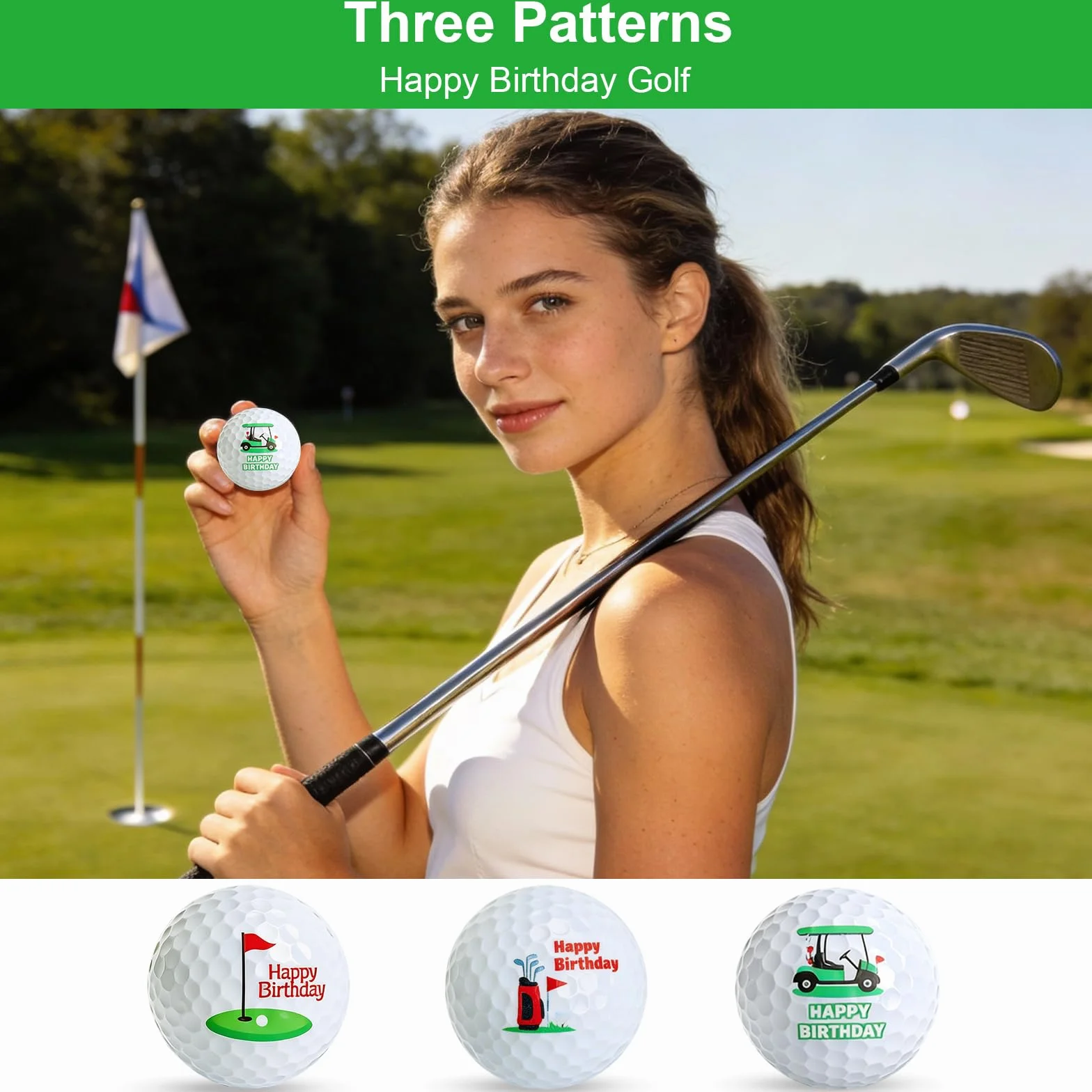 Golf Palline da Golf Personalizzate Happy Birthday Regalo Uomo Golfista Principianti