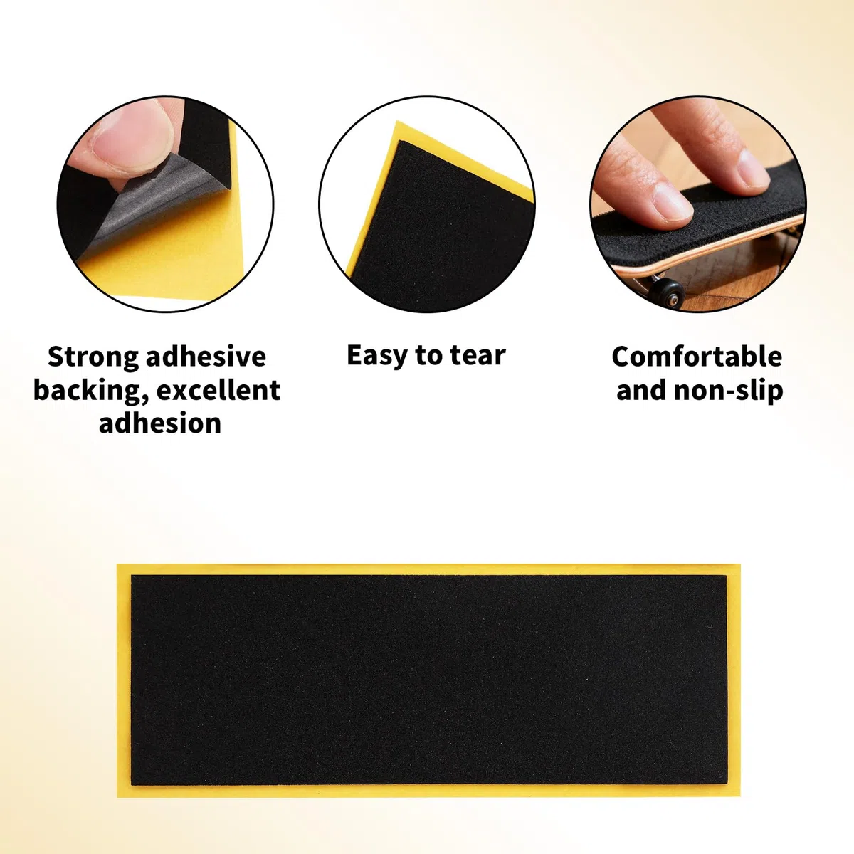 30pz PRO Nastro Grip Fingerboard, 110x38mm Strisce Antiscivolo in Schiuma per Fingerboard Skateboards Adesivi con Forte Aderenza Nastro in Schiuma per Giochi Skateboard da Dito (Nero)