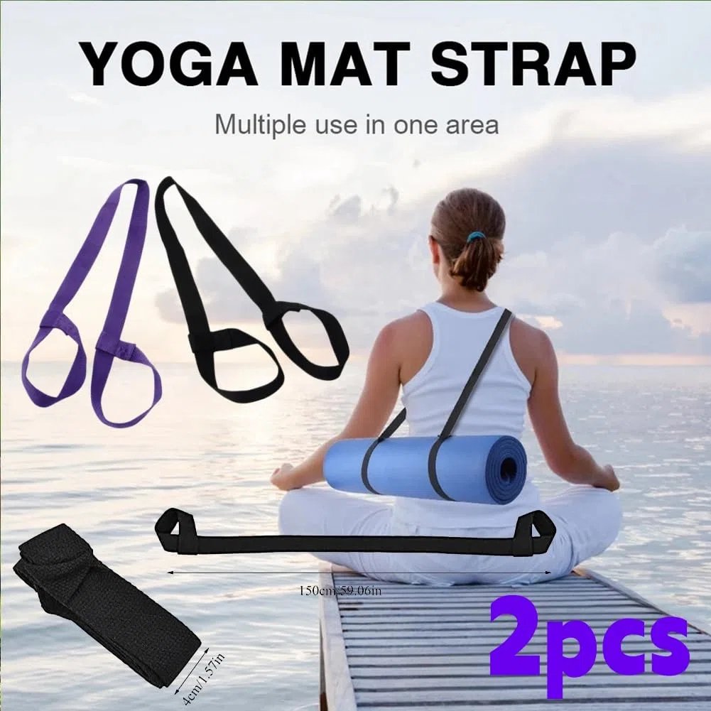 Cinghia Tappetino Yoga,2 pezzi Tracolla per Yoga,Tracolla per Materassino da Yoga, per Yoga, Pilates, Esercizi, Aerobica, Tappetino Esercizi Sport