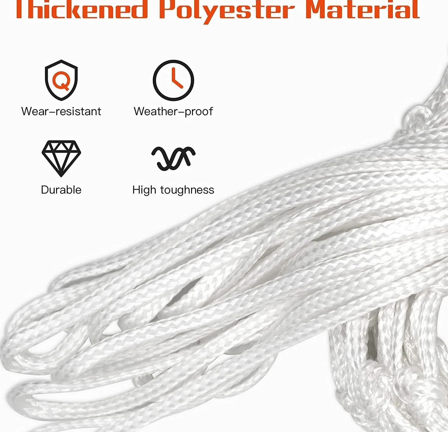 White Heavy Duty Basketball Net Replacement 12 Loop Indoor Outdoor Gym