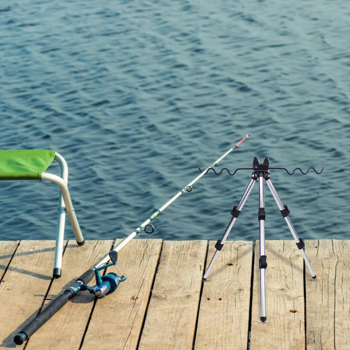 Canne Da Pesca Treppiede Basamento In Lega di Alluminio Regolabile Telescopico Staffa Pieghevole Treppiede Supporto Per Sea Beach Shore Pier Tackle Telescopico