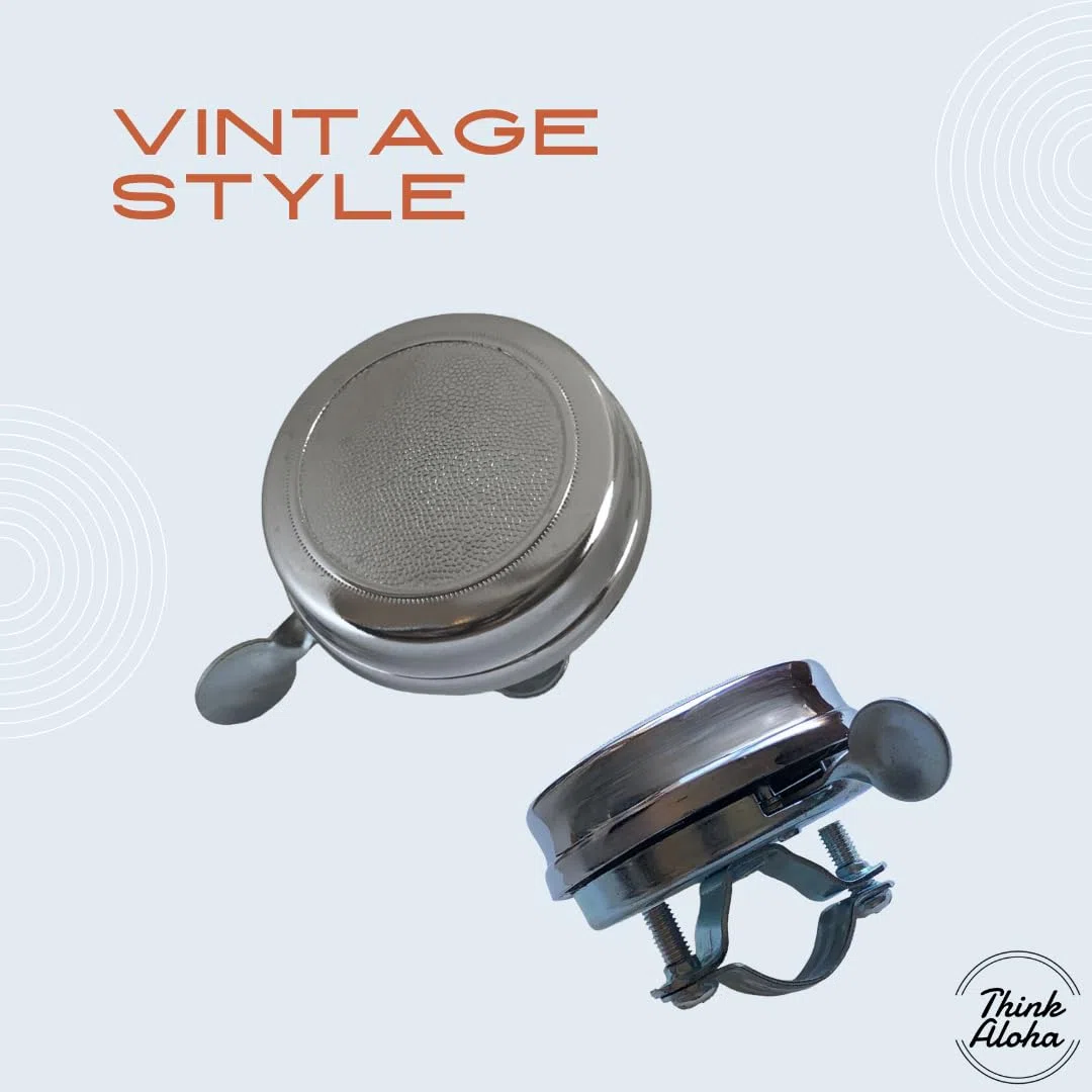 Campanello Bici Bicicletta Stile Vintage Retro Effetto Cromato in Acciaio Resistente Argento - Campanello Bici Universale - Accessori Bici Vintage - diametro 55 cm (Argento)