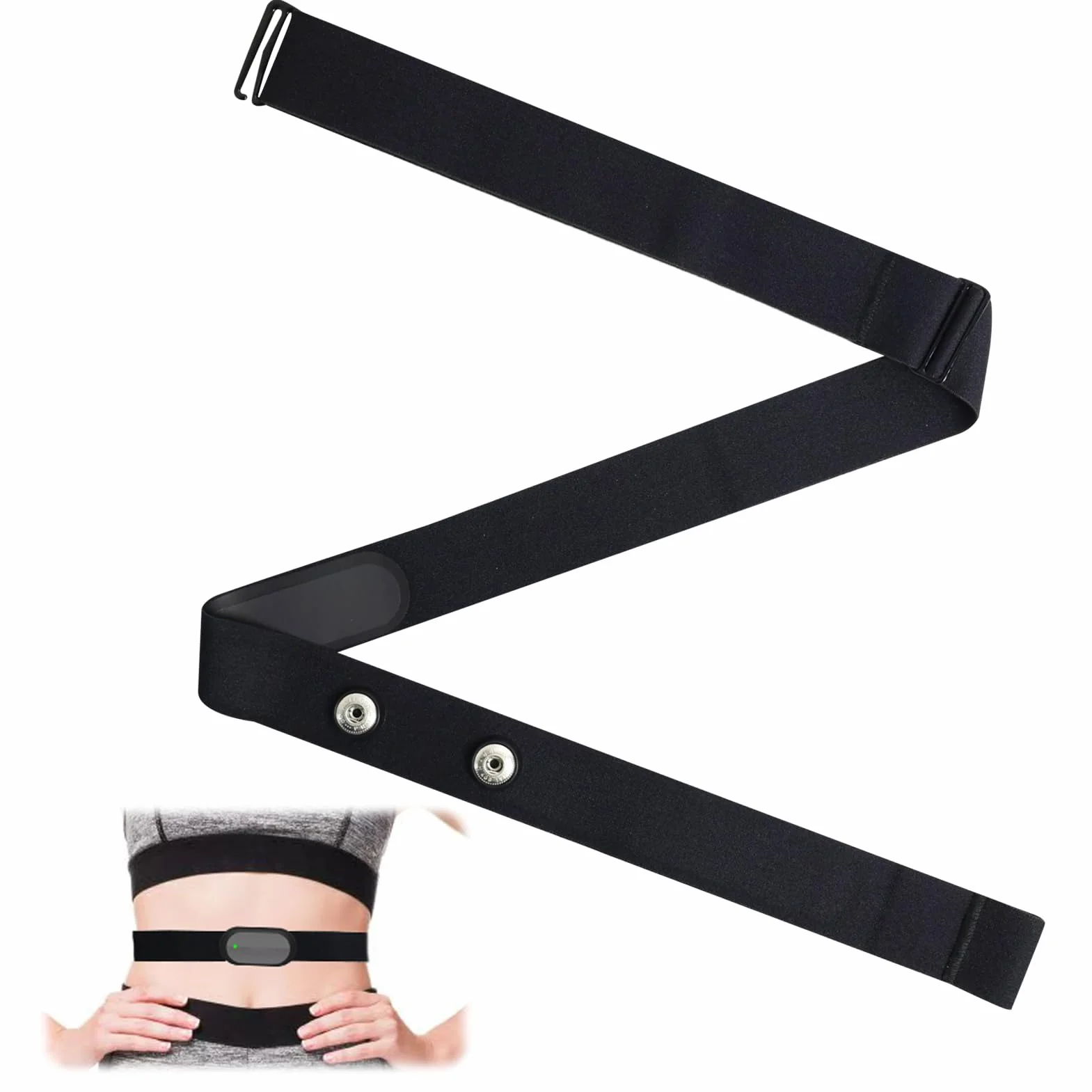 Fascia elastica regolabile per cardiofrequenzimetro (70 cm a 105 cm) compatibile con per Wahoo Polar H10 H9 Coospo Magene LIVLOV, ideale per Corsa Ciclismo