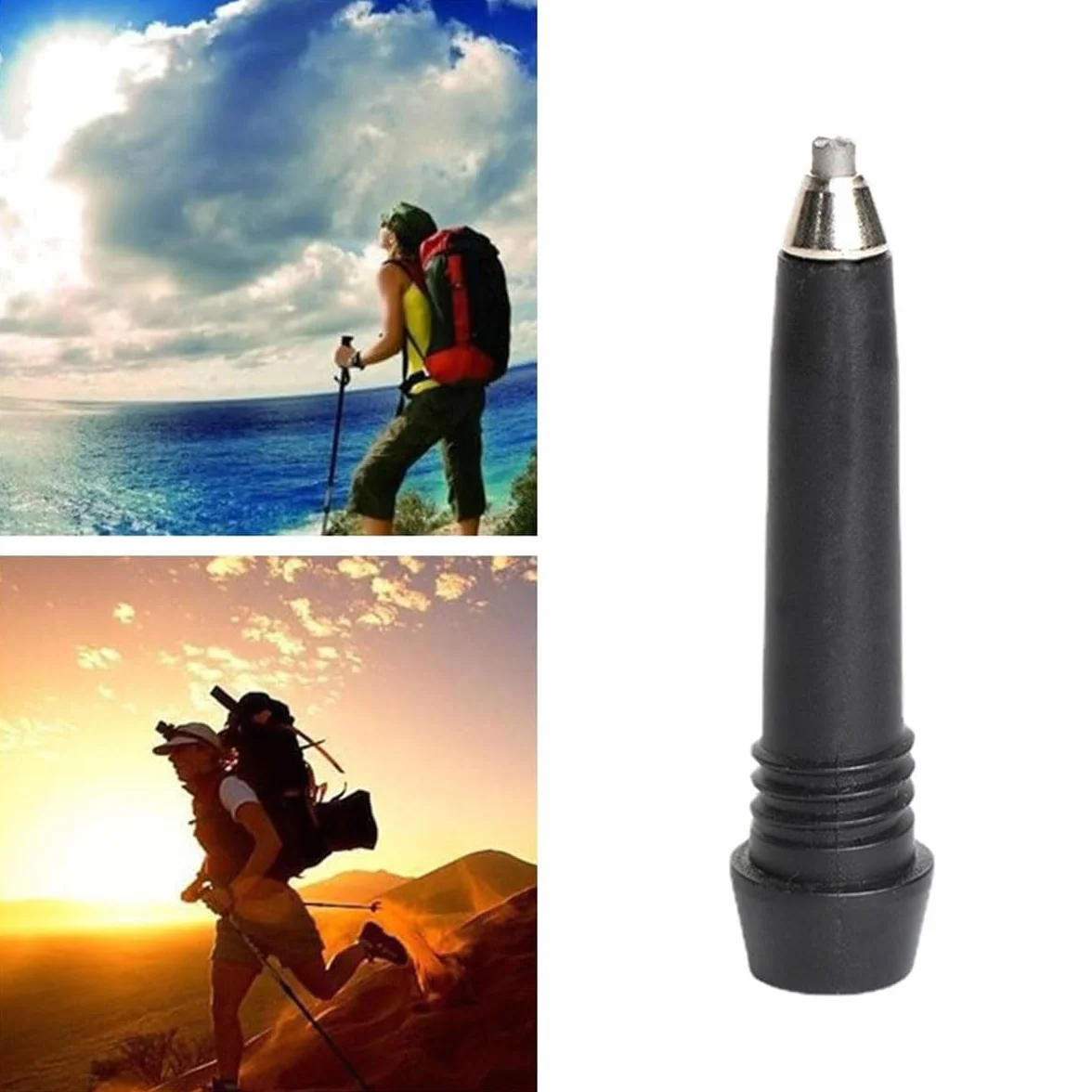 Punta per Canna da Trekking Portatile, Walking Asta di Ricambio, 4 Pezzi