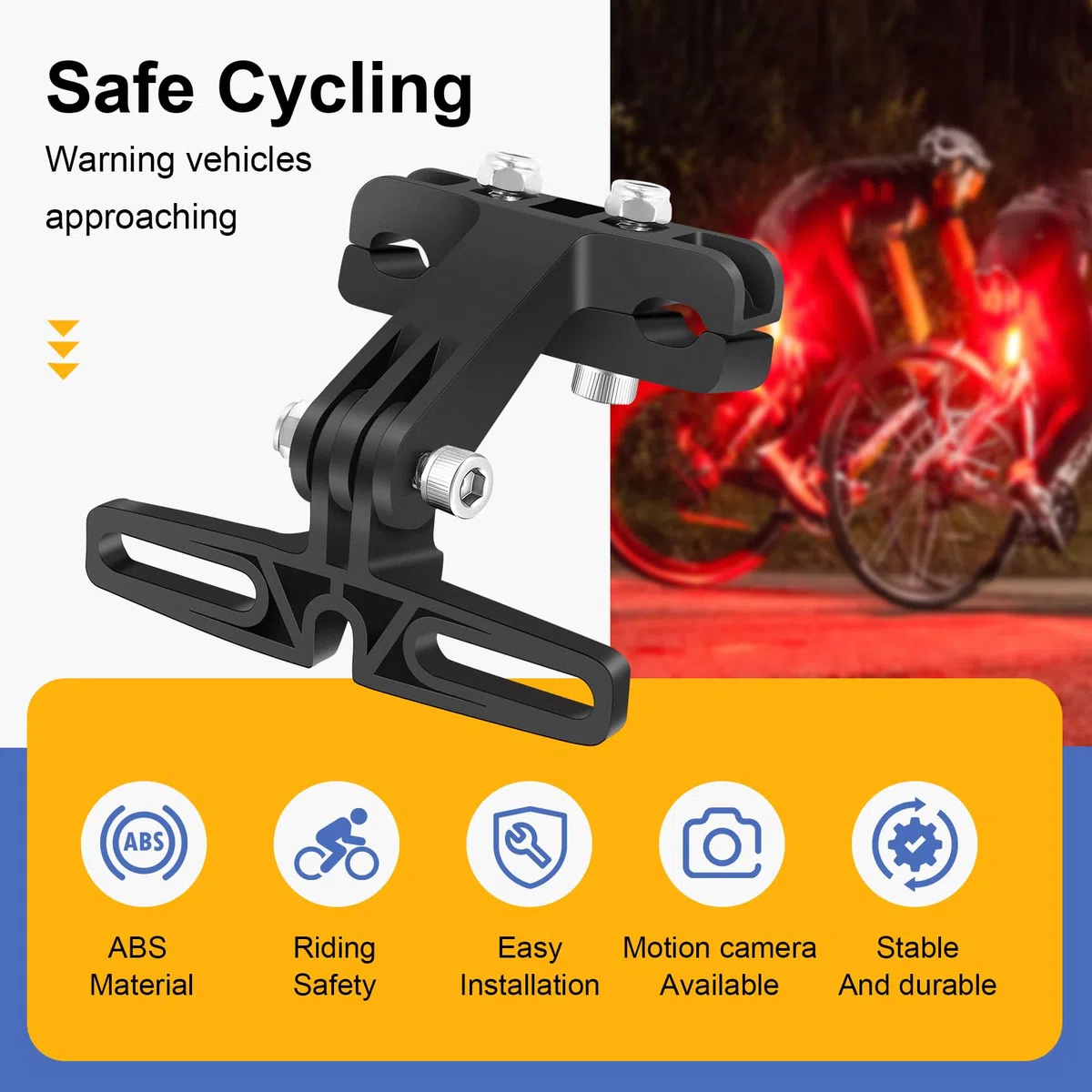 Supporto elettrico per bicicletta posteriore con supporto per fotocamera, compatibile con e-bike e accessori per bicicletta, alta all'usura