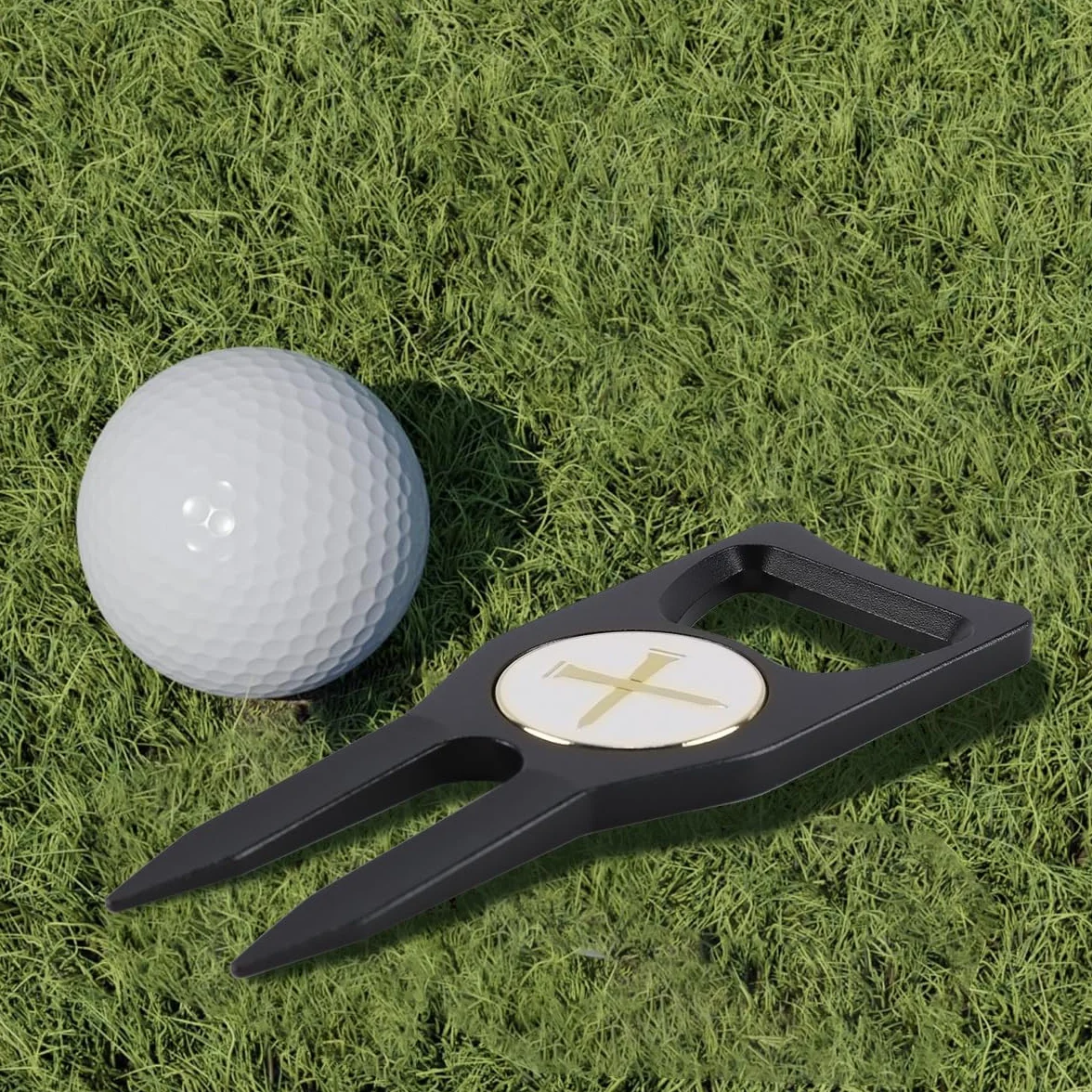 Alnicov Strumento di Riparazione per zolle da Golf 6 in 1 con Marcatore Magnetico