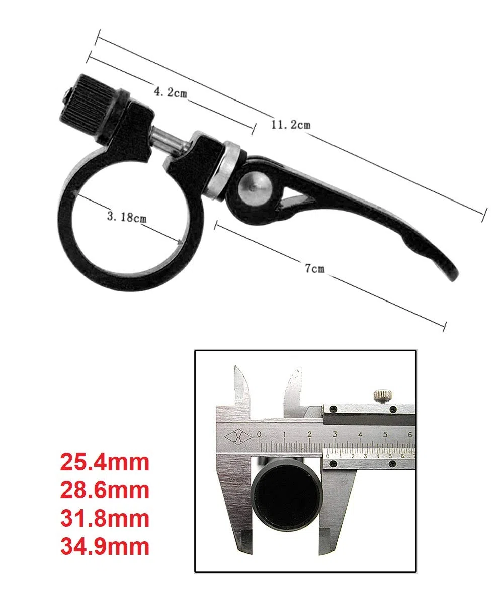 4 Pezzi Pinze per Sellino, Collare Morsetto Reggisella Bici in Lega di Alluminio Adatto per 25,4/28,6/31,8/34,9 mm