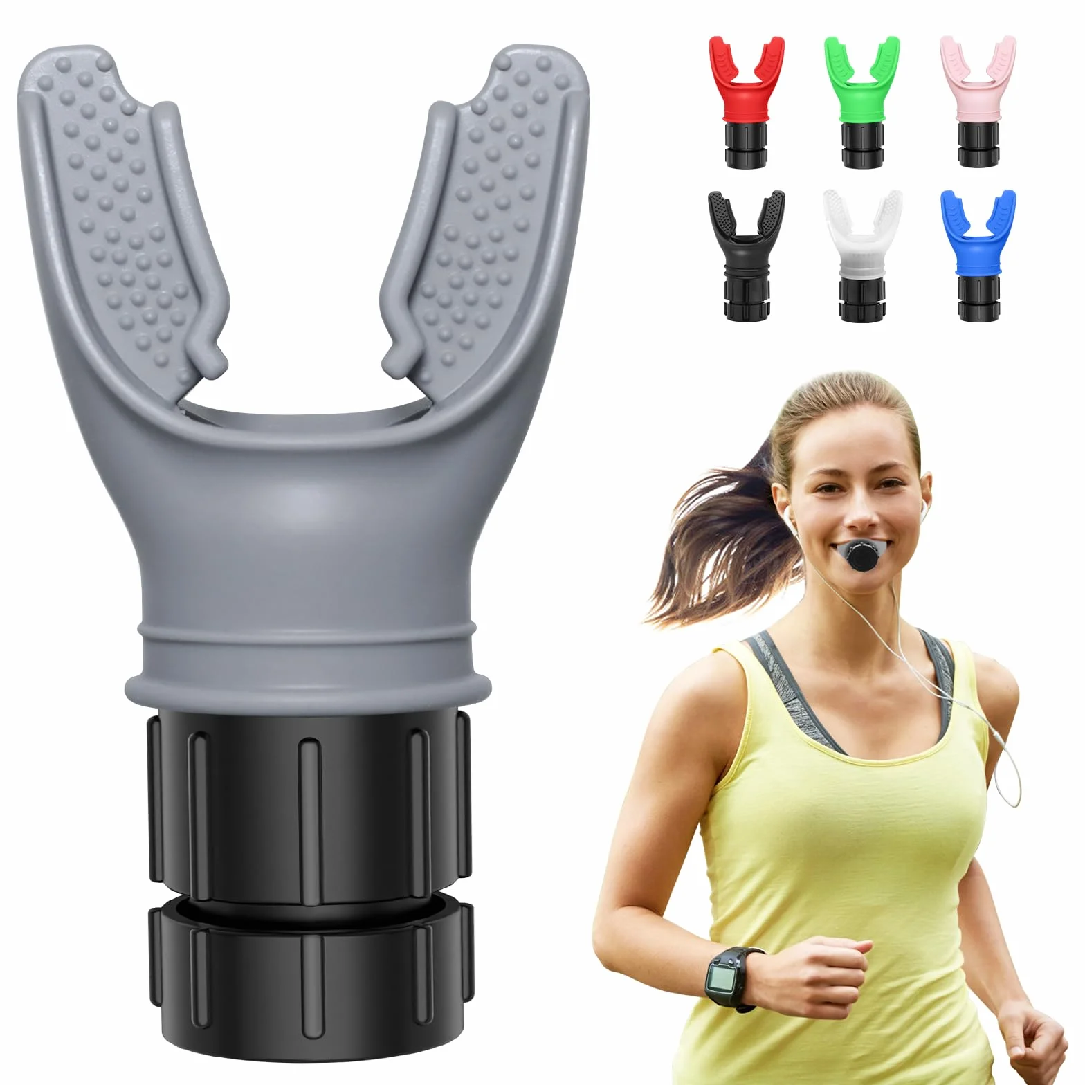 Respiratore Allenamento, Espansore Polmonare di Respirazione, Esercizio Respiratorio per Polmoni, Respiratore Spirometro Aumenta la Forza Respiratoria per Terapia Respiratoria (Grigio)