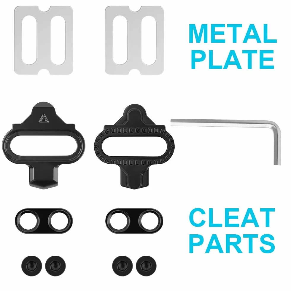 flintronic Set di 2 Tacchette SPD per Bici con Piastre Antiscivolo, Compatibili con Pedali MTB SPD SM-SH51 per Scarpe da Mountain Bike e Ciclismo Indoor