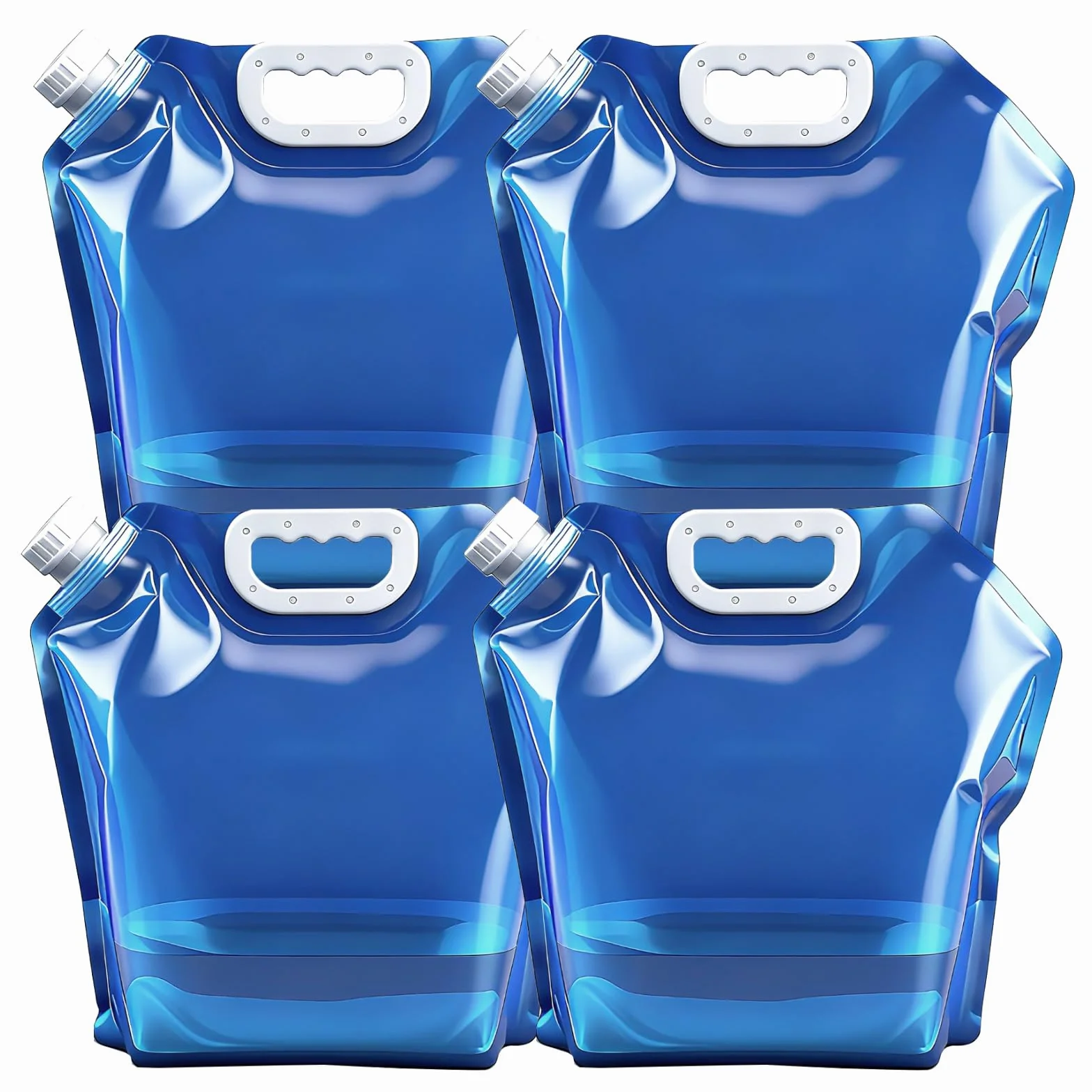 4 Pezzi Tanica Acqua Pieghevole 10L, Tanica Pieghevole, Senza BPA, Taniche per Acqua Portatili, Contenitori Pieghevoli per Acqua, Riutilizzabile, per Campeggio, Emergenza, Picnic, Blu