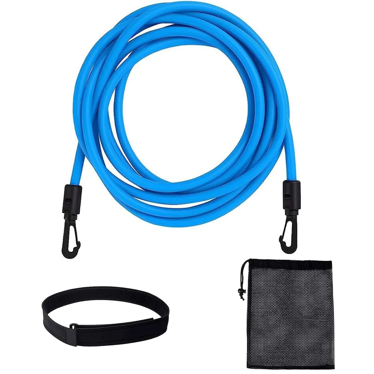 Cinture Da Piscina Regolabile,Elastico Regolabile Cinture Da Piscina,3 Metri Cintura Da Nuoto,Cintura Da Allenamento La Nuotata,Per Bambini E Adulti,Allenamento Nuoto Ed Esercizio Fisico,Blu