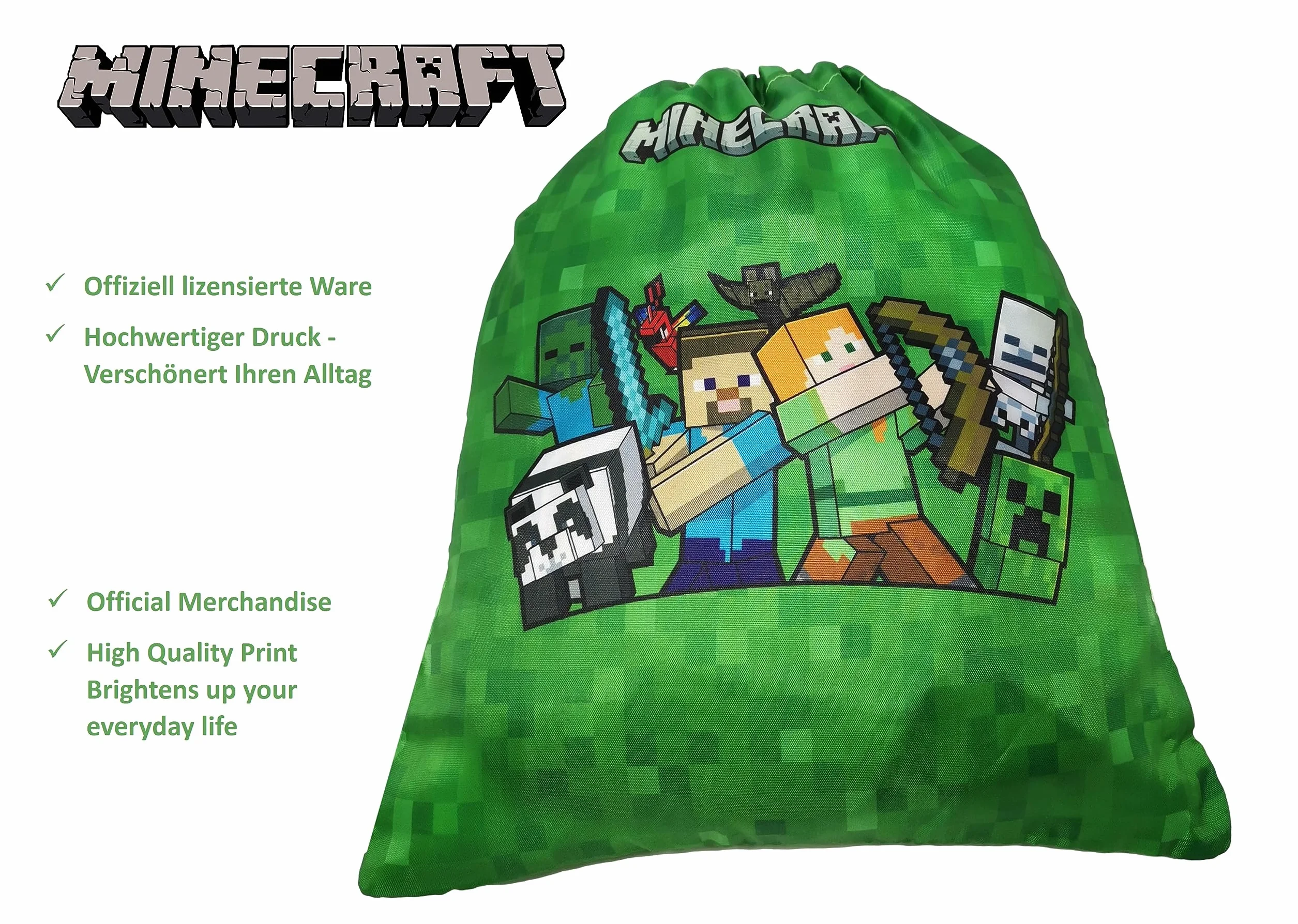 Theonoi Minecraft - Borsa da palestra, borsa da nuoto, borsa sportiva, borsa sportiva, borsa per scarpe, zaino da palestra
