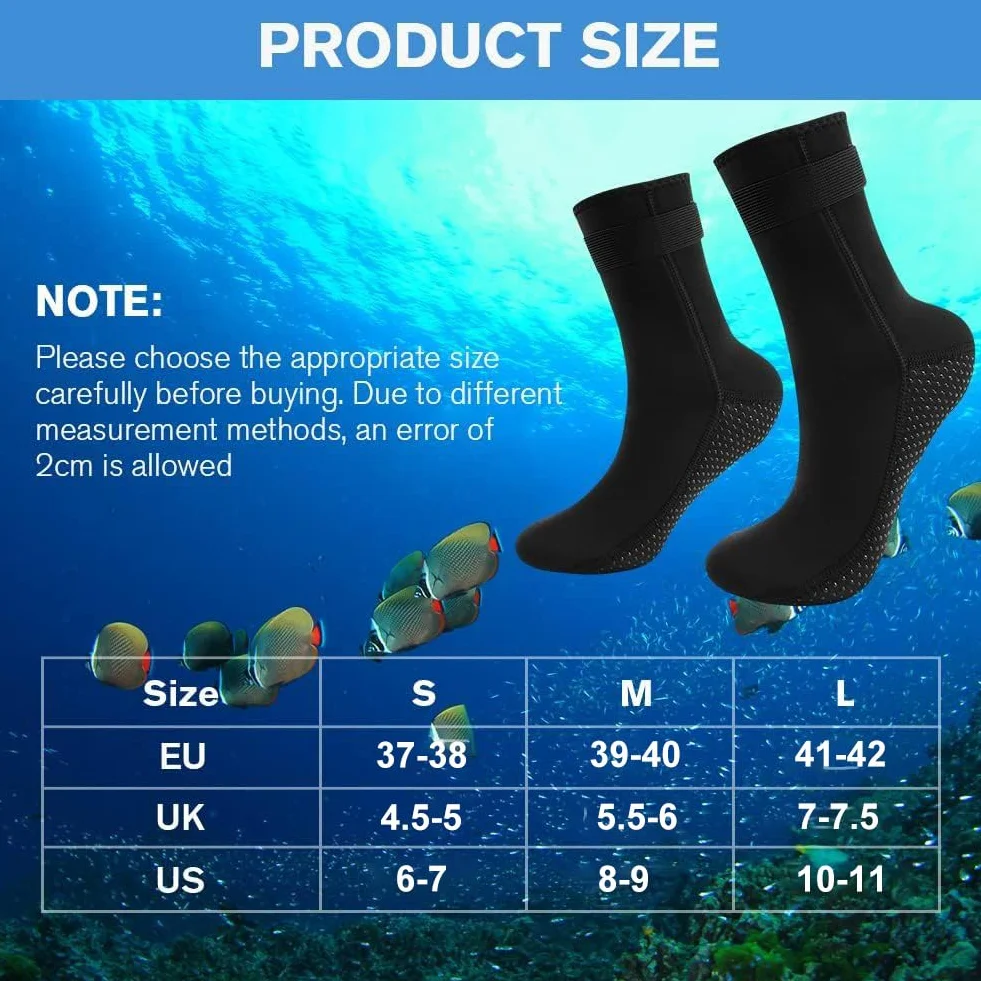 flintronic Calzini da Immersione, Calzini Neoprene, Calze in Neoprene da 3 mm, Calze Nuoto Antiscivolo, Calze Subacquea per Subacquee, Snorkeling, Surf, Vela, Immersioni, Kayak