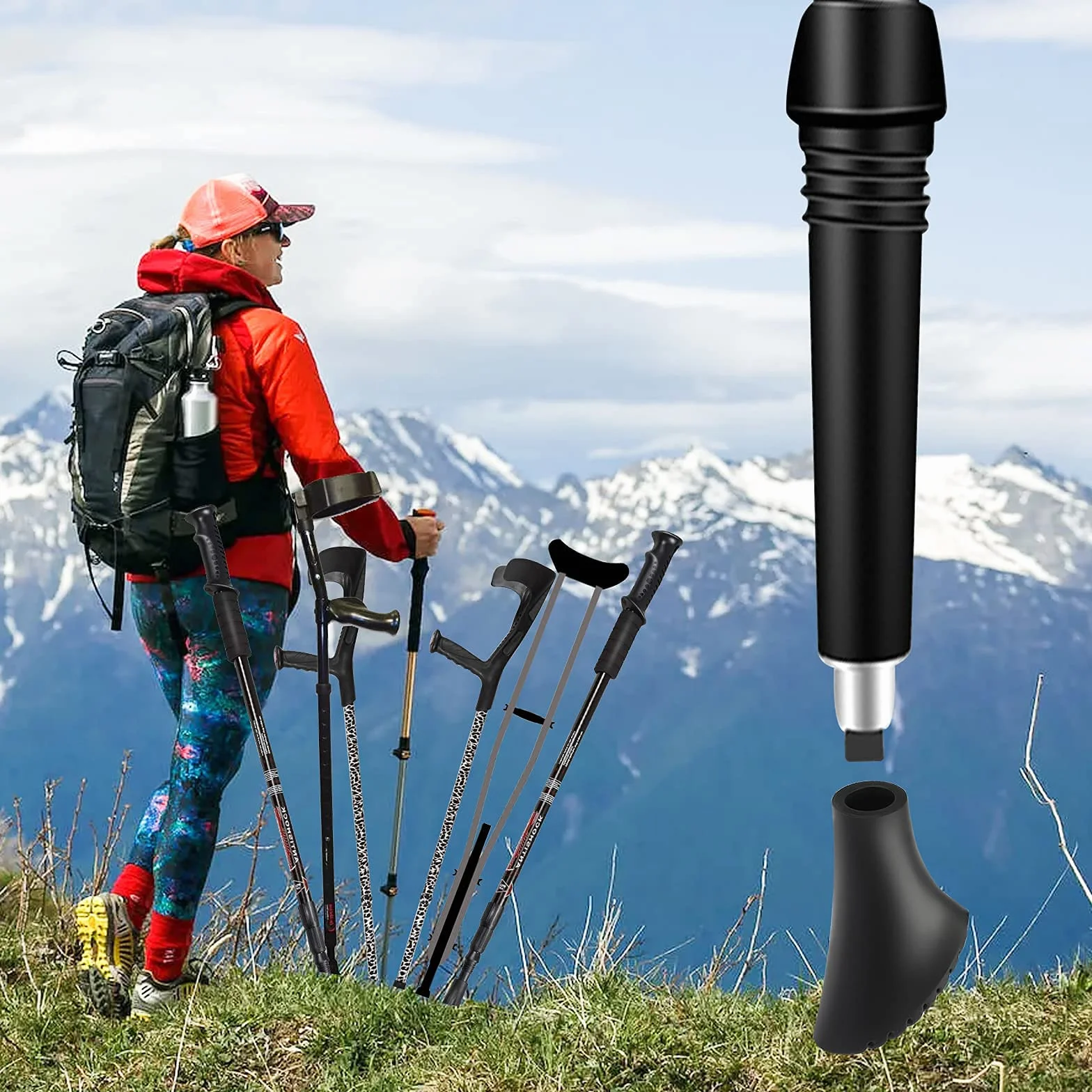 VABNEER Gommini Bastoncini Trekking, 12 Pezzi / 6 Paia Punte di Gomma di Ricambio per Bastoni da Trekking Protezioni, Universali Bastoncini da Nordic Walking da Trekking 10mm / 0.4"