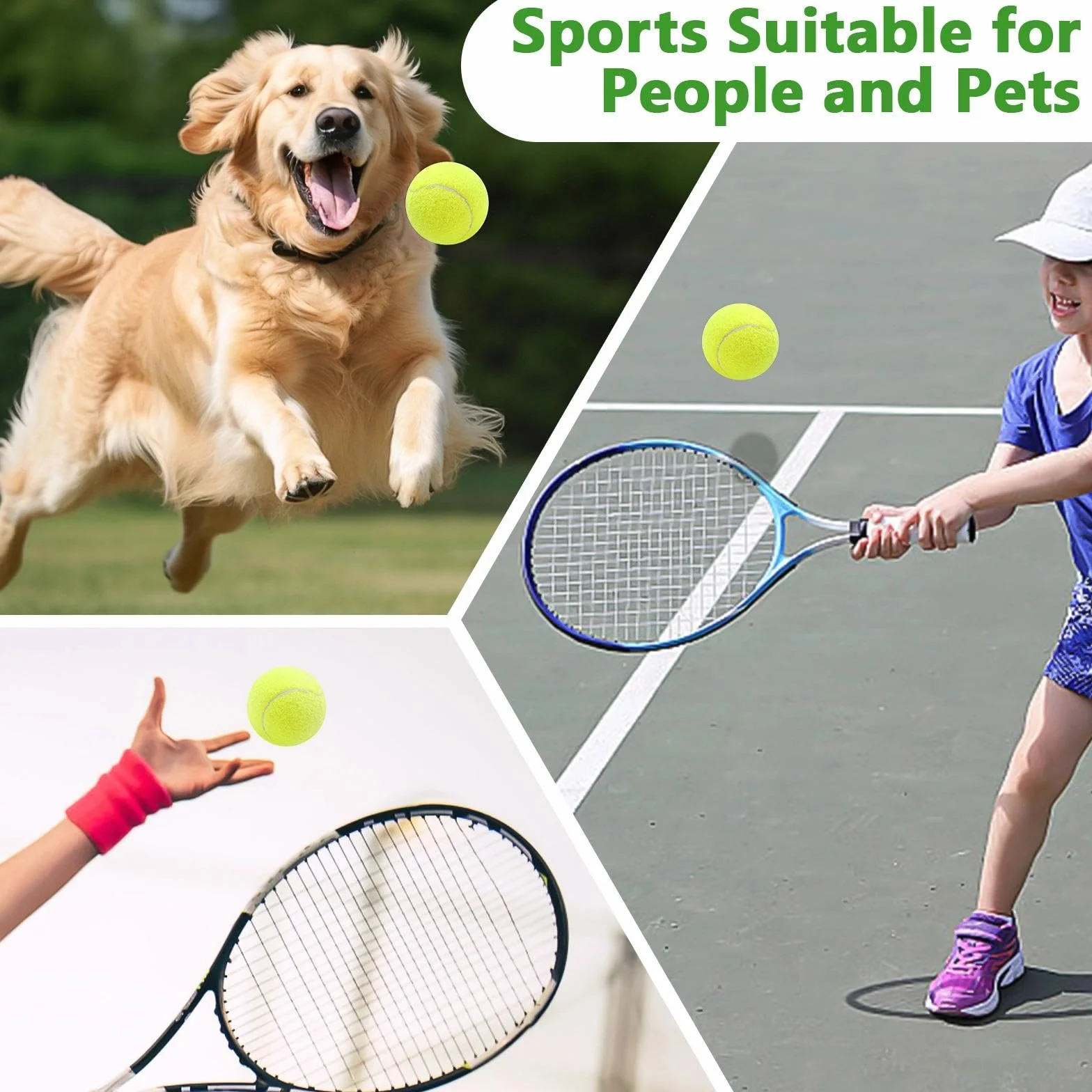 Palline da tennis, 6 Pezzi Bambini Palline Tennis Allenamento, allenamento a lunga robusto, Elevata elasticità, per l'allenamento dei principianti, macchine, esercizio fisico per cani