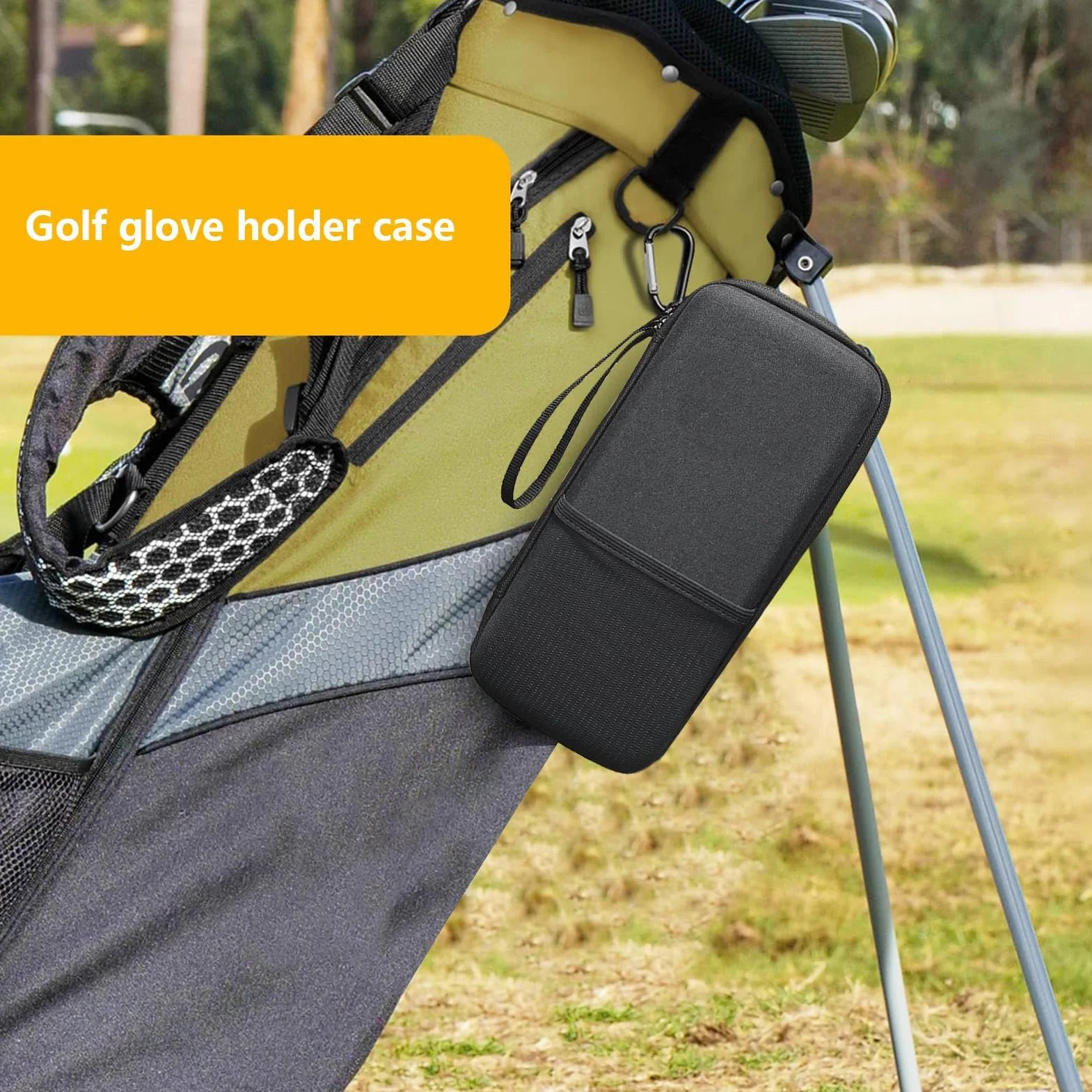 Borsa portaoggetti per guanti da golf Custodia rigida con ganci esterni