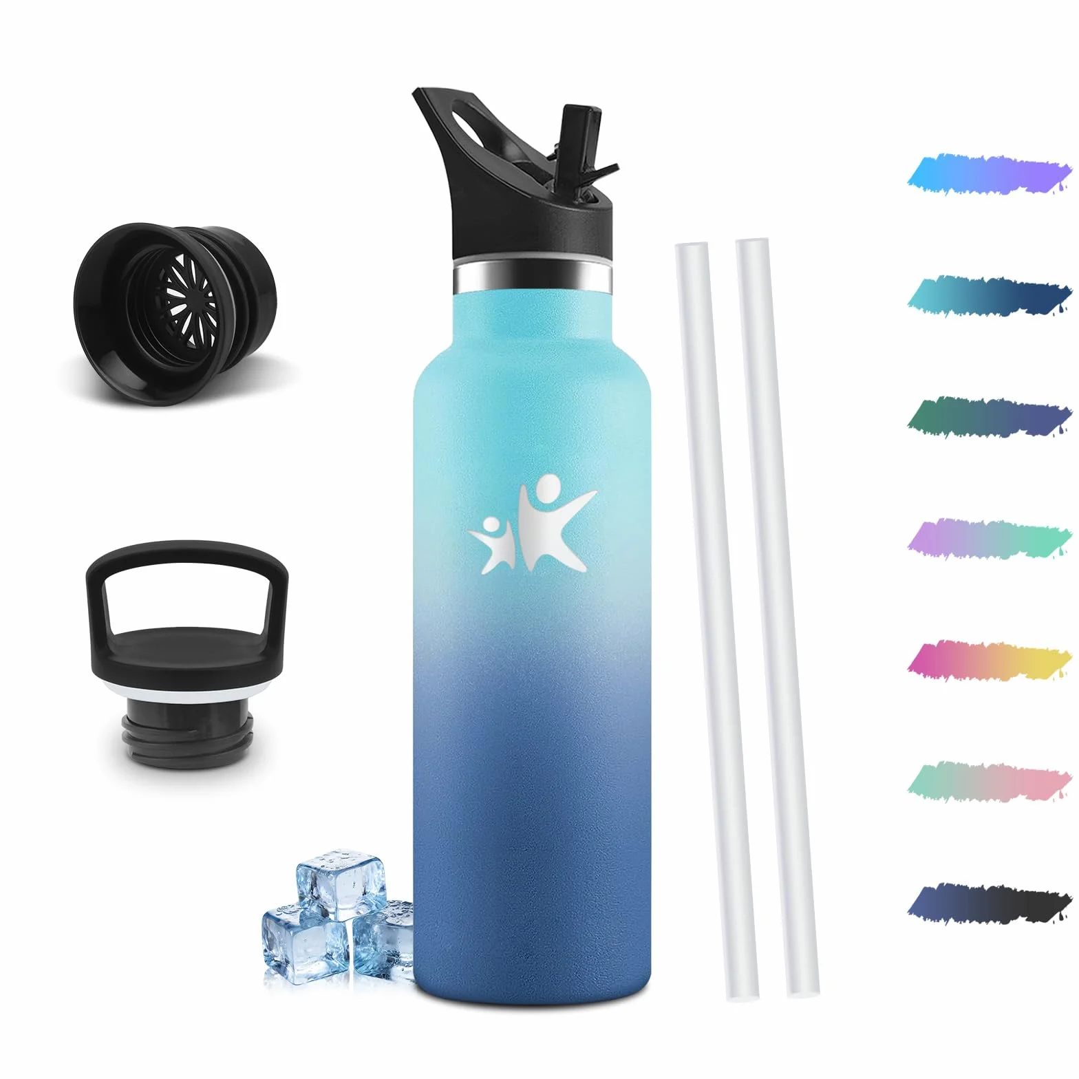 Borraccia Termica 500ml Acciaio Inox 18/8 Termos Senza BPA Antiperdita Palestra Sport Viaggi