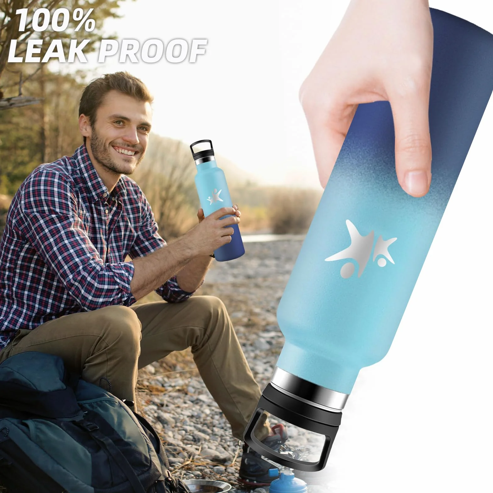Borraccia Termica 500ml Senza BPA con Cannuccia - Bottiglia Termica per Scuola Campeggio Ufficio Palestra