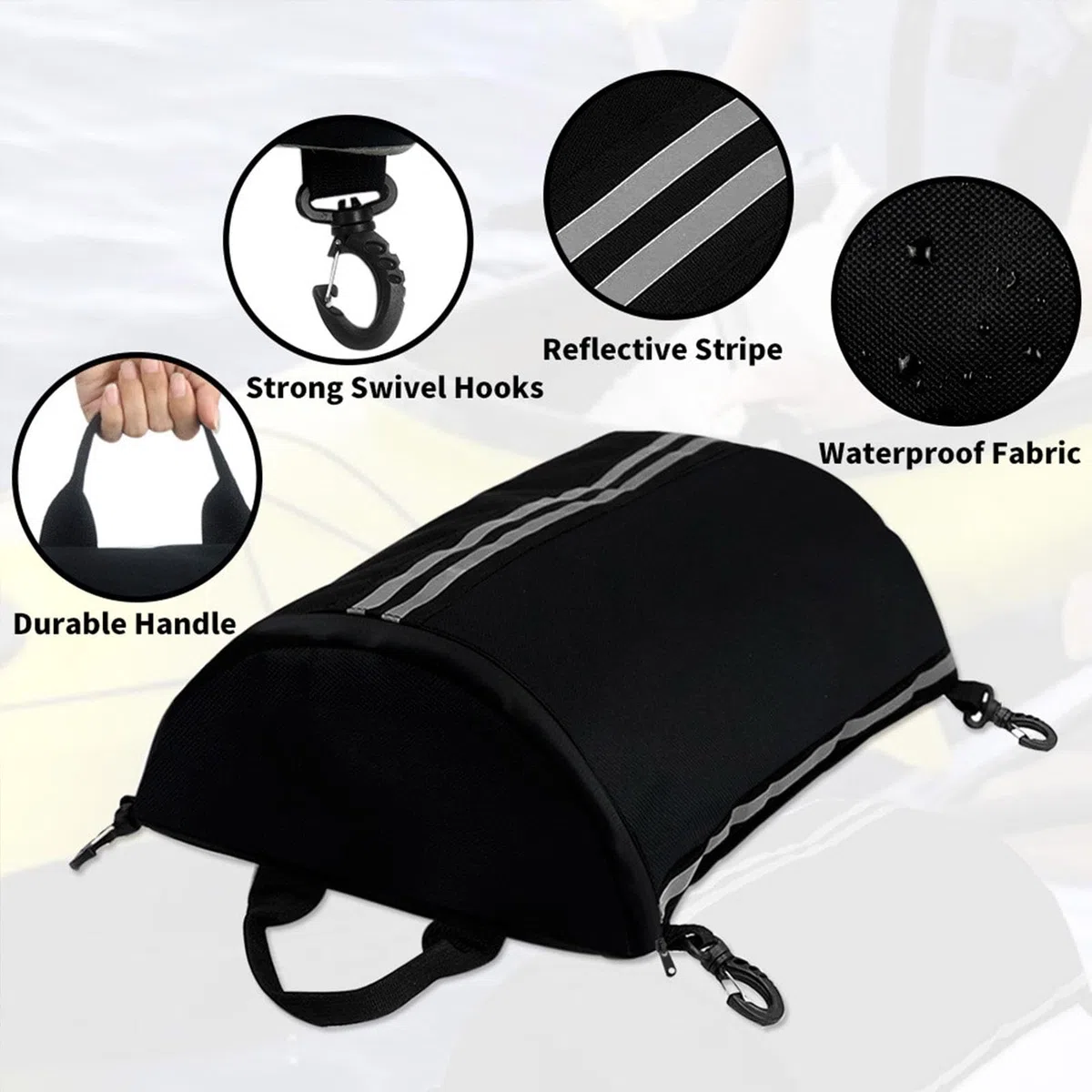 Borsa portaoggetti per kayak – Custodia con cerniera per ponti Sups | Borse da ponte multifunzionali per paddleboard, borsa portatile in rete, per sport acquatici a P