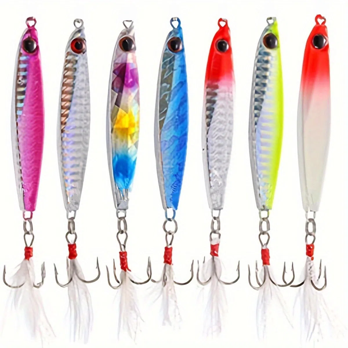 Set di esche da pesca, 7PCS Metallo Pesca Lure Paillettes Cucchiai con Hard Bait Per Sea Lake Lure Strumento per acqua dolce Trota Bass Salmone Pesca