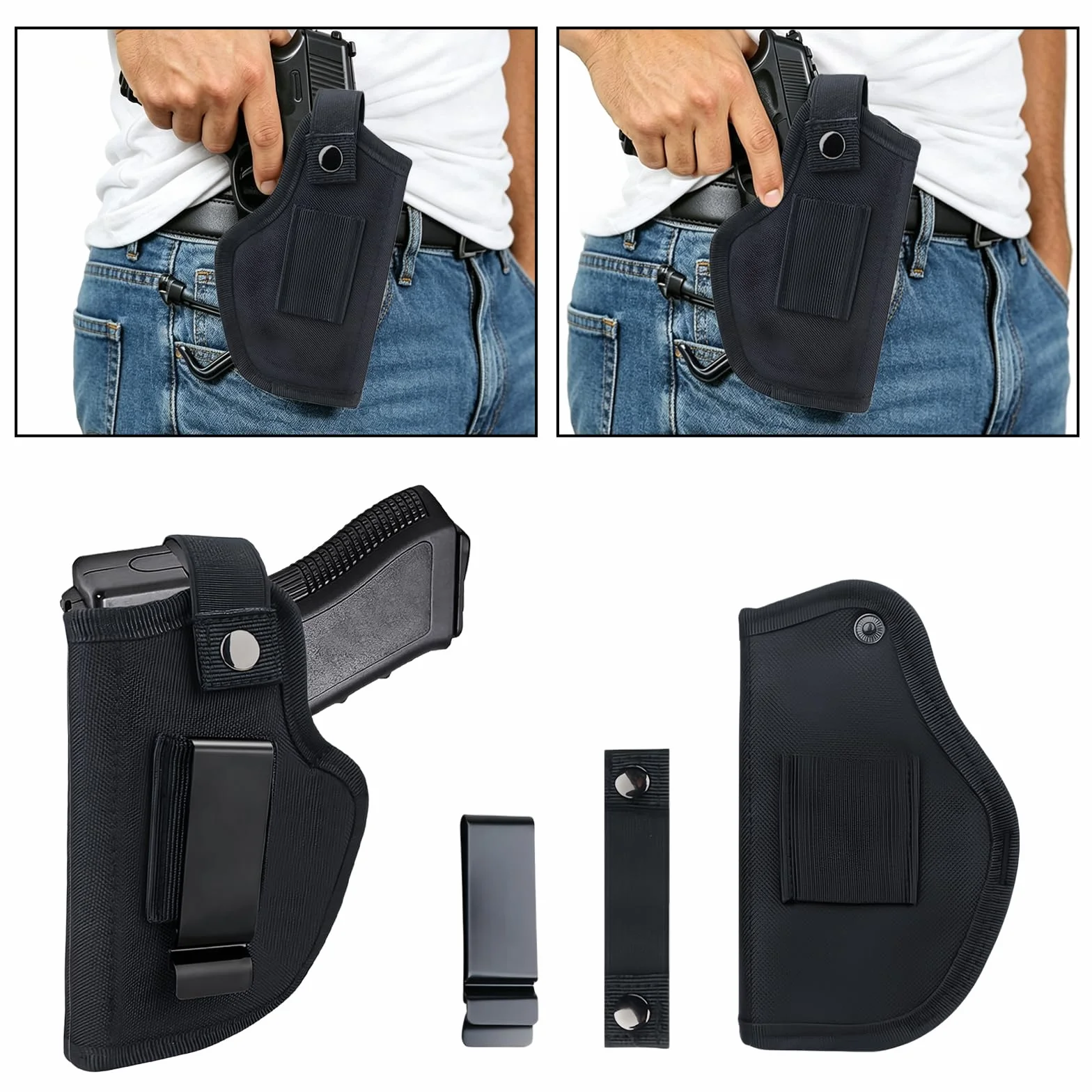 flintronic Fondina Ascellare Nascosta, Tattica Occultabile Fondina, con Regolabile Cinturino eTasche per Caricatori, Fondina Pistola Universale