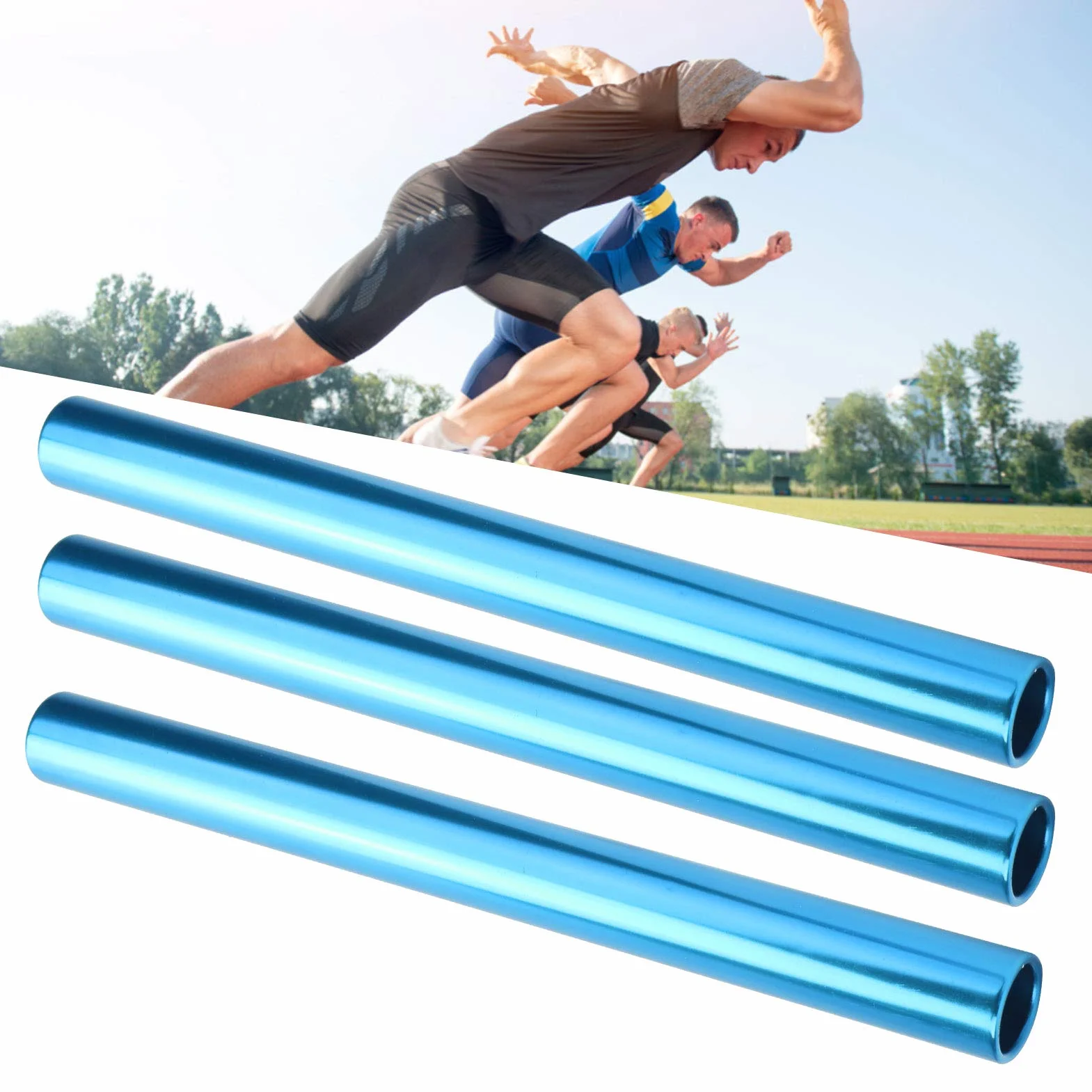 3pcs Lega di Alluminio Galvanotecnica Relè Batons Track and Field Sprint Match Batons per Giochi Relè