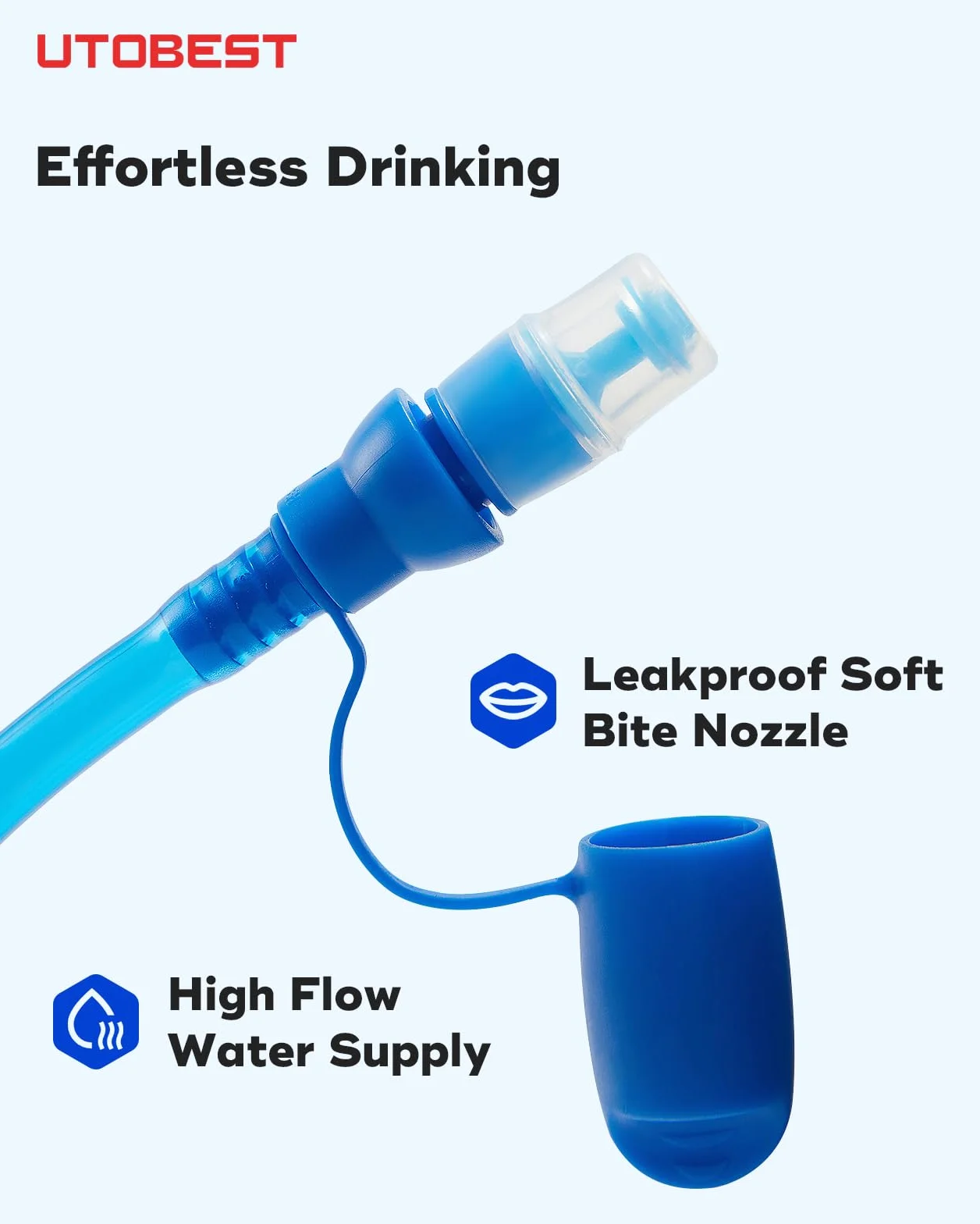 UTOBEST Sacca Acqua Idratazione 1L 1.5L 2L 3L Senza BPA Serbatoio a Prova di Perdite per Corsa Ciclismo Campeggio