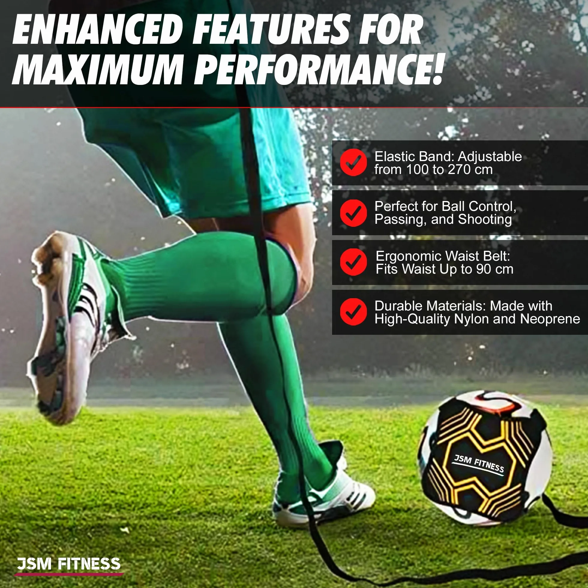 Elastico 360 Gradi Fascia per Trainer Calcio - Kit Allenamento Calcio con Cintura Regolabile