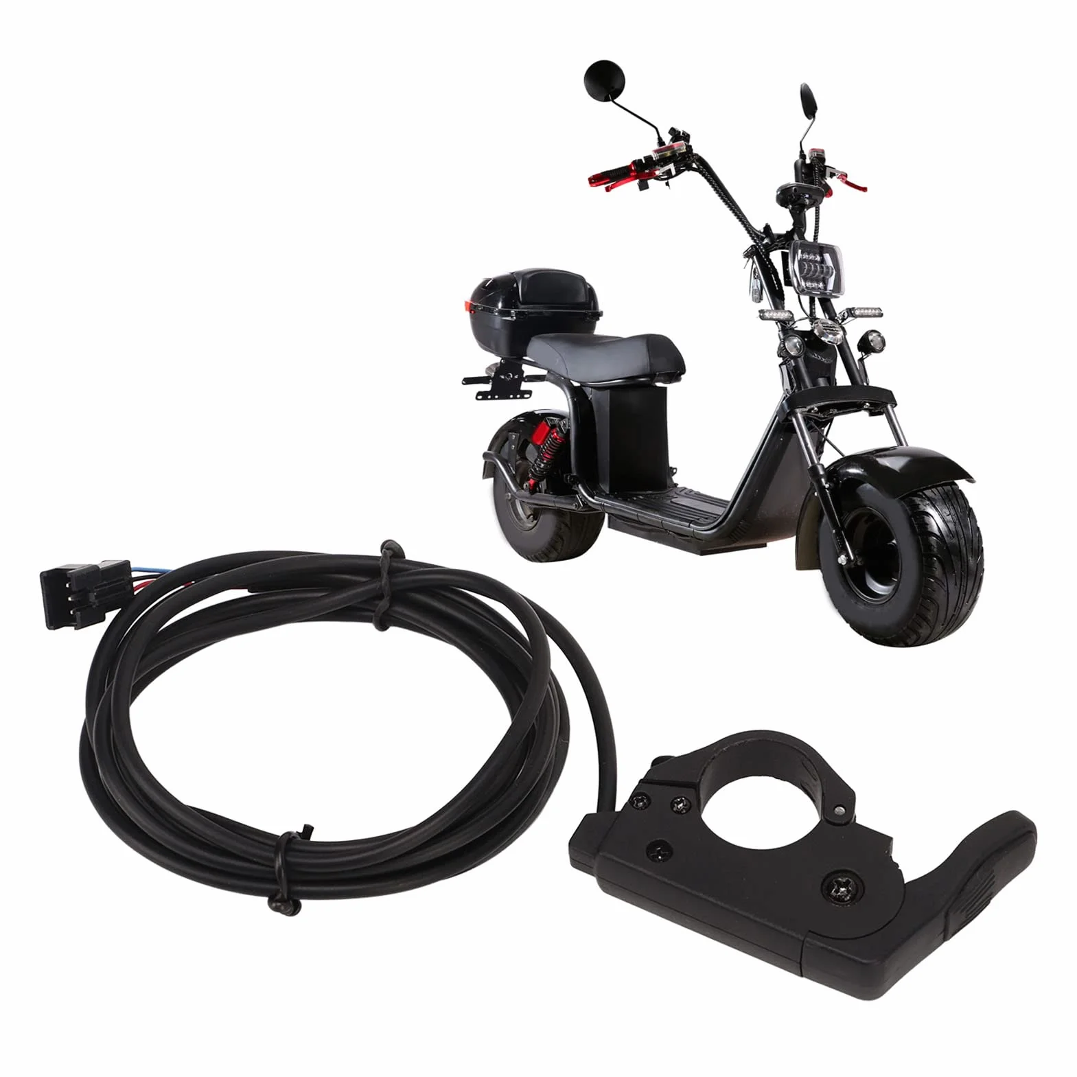 Design Compatto Controller Dell'acceleratore Pollice 12V-72V, Funzionamento a Destra Sinistra, Connettore a 3 Pin a 3 Pin per Manico 22 Mm per Bici Elettrica con Cavo