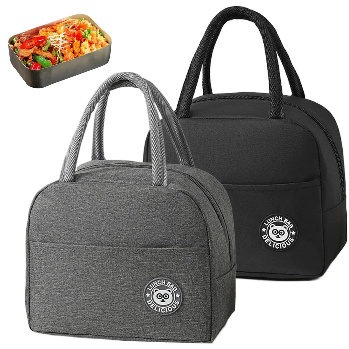 2 Pezzi Borsa Termica Porta Pranzo Piccola 7L Borsa Termica Pranzo, Lunch Bag Riutilizzabile Borsa Frigo Piccola Portatile Per Donne, Uomini, Studenti, Viaggi, Picnic, Scuola