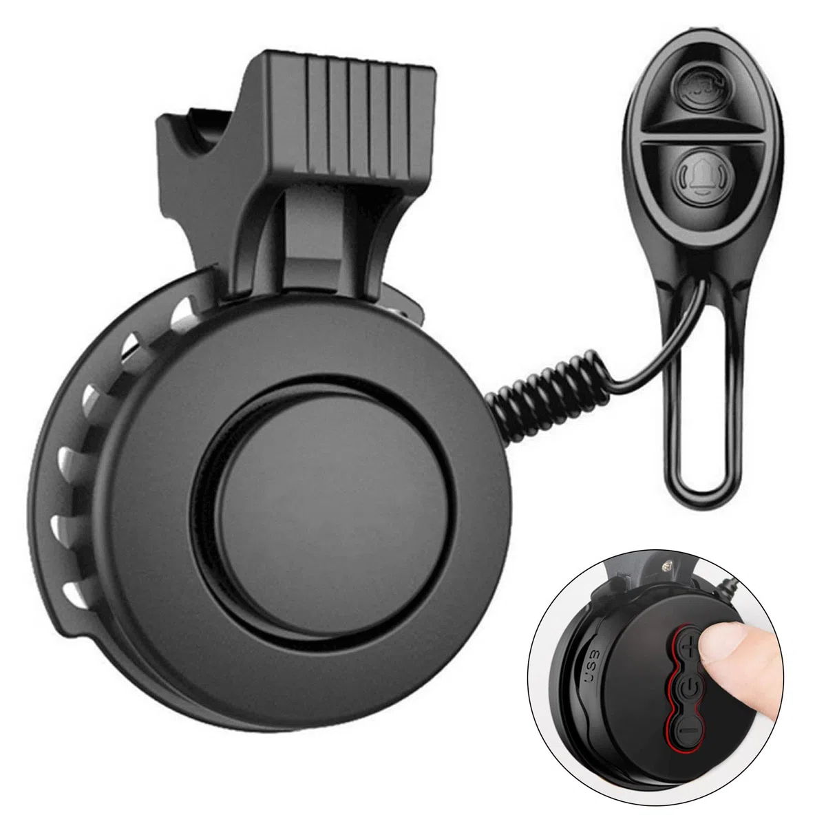 Queta - Campanello per Bicicletta,USB Mini Bicicletta,IP65 + Anti-Polvere + Anti-Drop, per Bicicletta da Strada/BMX, in ABS