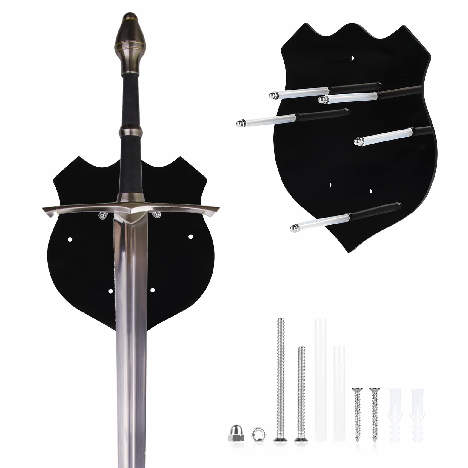 Lalago spada gancio, Porta spade da parete, Supporto verticale universale per coltelli e pugnali