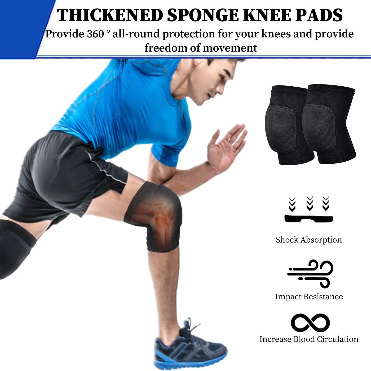 Ginocchiere Sportiva, Ginocchiere Elastiche Unisex, Ginocchiera Morbide, Protezione del Ginocchio Sport Elastiche Antiscivolo, Protezione del Ginocchio per Pallavolo Calcio Yoga Running Tennis (M)