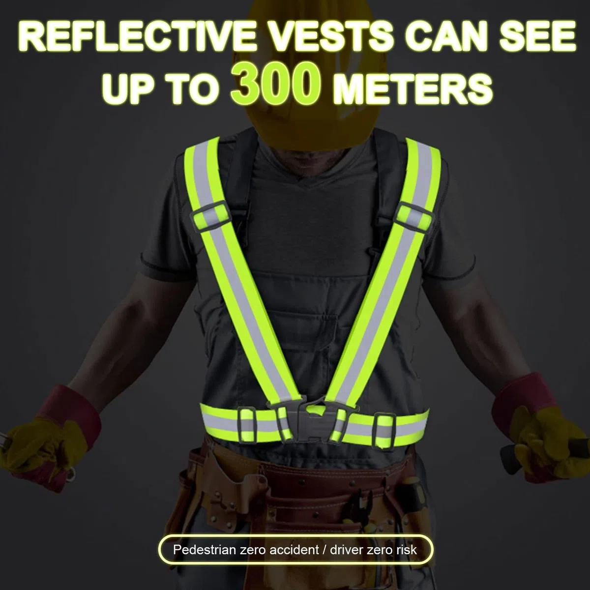 TSHAOUN Gilet Riflettente di Sicurezza,Gilet Catarifrangente, Gilet di Sicurezza Riflettente Regolabile di Sicurezza Gilet Fluorescente Unisex per Corsa, Ciclismo, Motociclismo