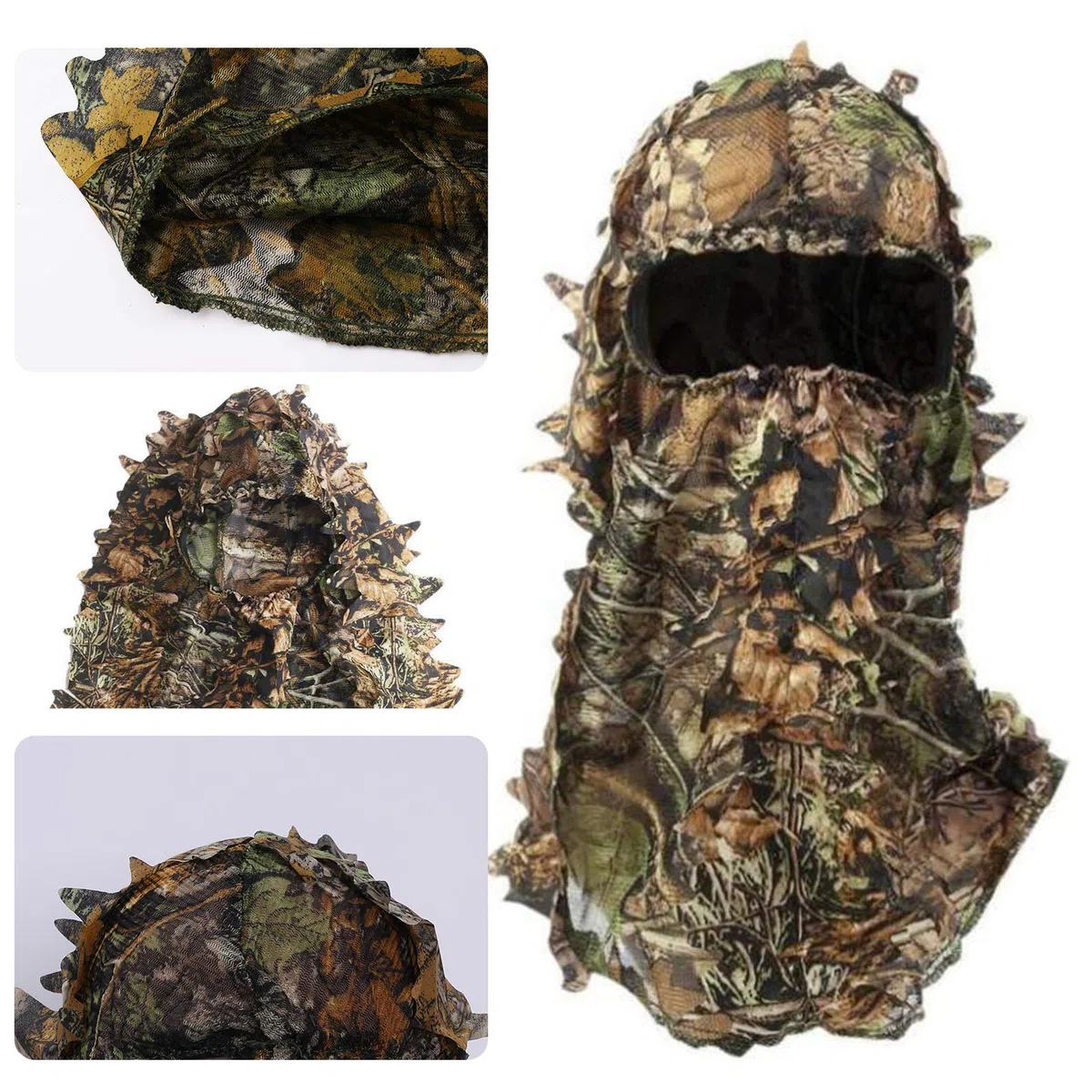 3D Foglia Mimetica Maschera, Foglie Camouflage Caps Cappello a Foglie Mimetiche Ghillie Cappello da Caccia al Tacchino per Esterno
