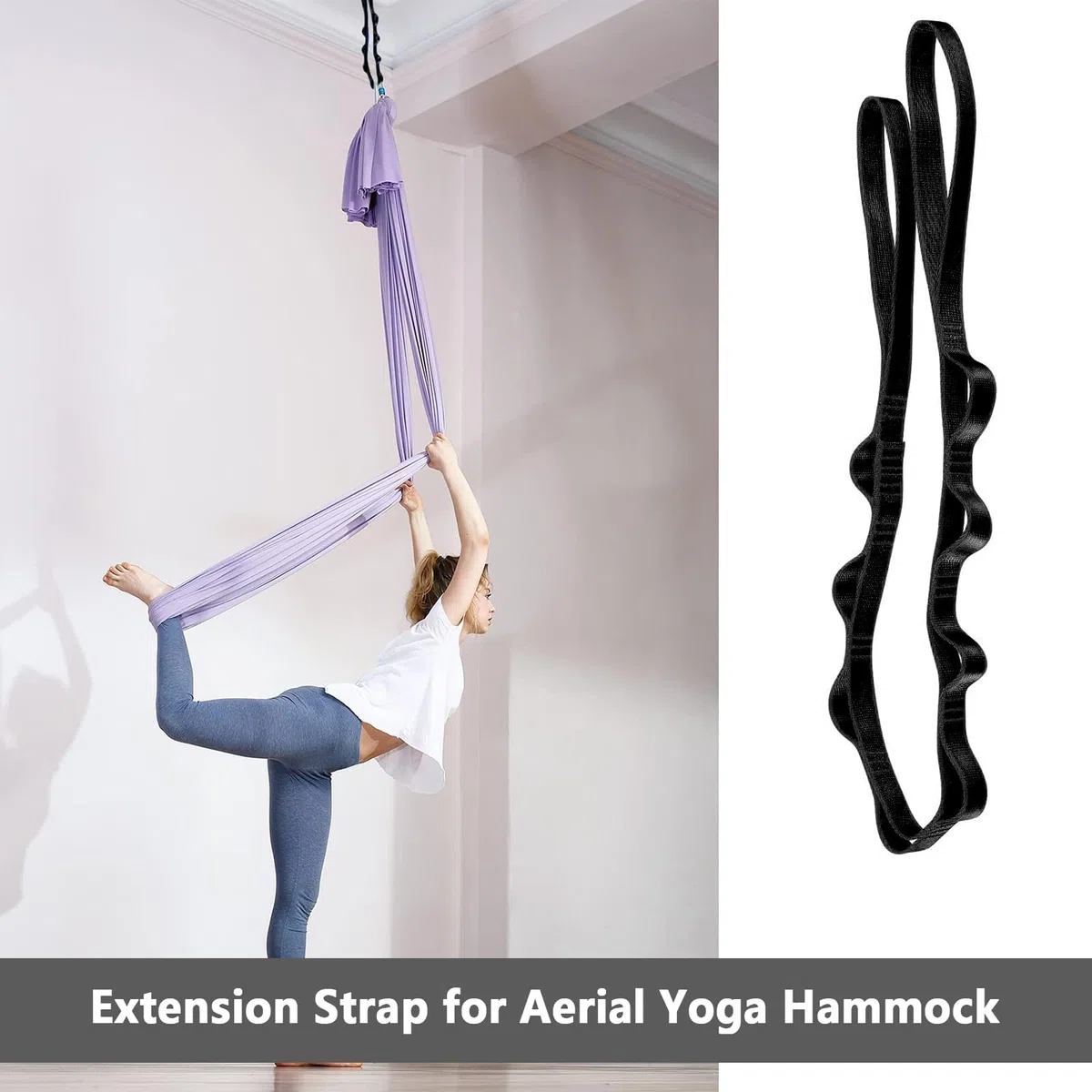 Daisy Chain 180 cm|Cinghie per Altalena per Yoga|Passante per Arrampicata|Stretching Yoga Amaca|Fascia per Esercizi Regolabile in Nylon|Fascia per Esercizi per Stretching,Pilates,Fitness