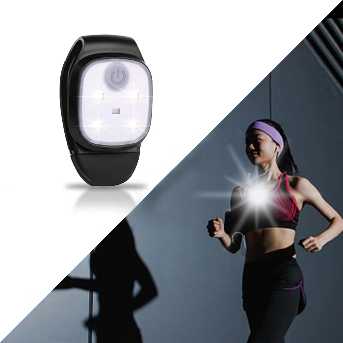 Lampada LED Ricaricabile con Clip, Lampada Frontale a LED Ricaricabile USB Torcia Frontale per Running 4 Modalità di Illuminazione Torcia Vivavoce per Corsa Campeggio Arrampicata Trekking Bici (1 Pcs)