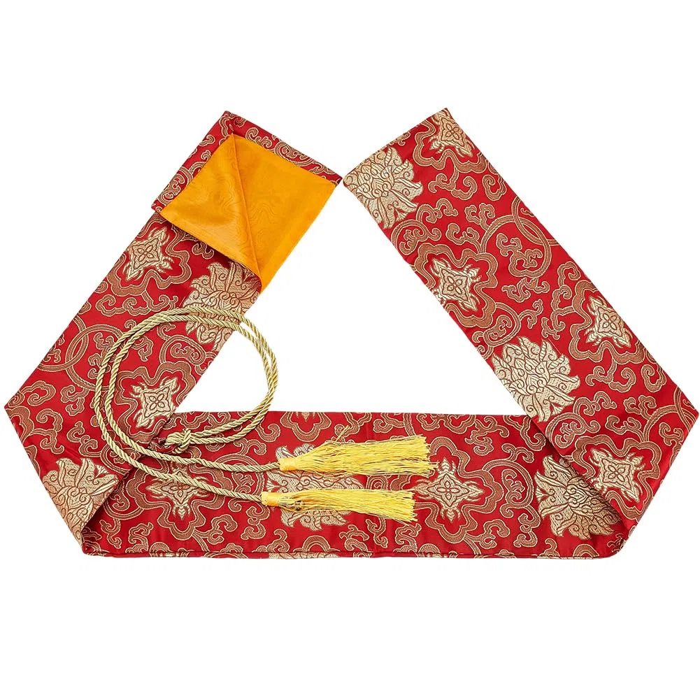 GORGECRAFT Borsa con Motivo A Spada da 135cm con Copertura in Nappa Dorata Custodia Spade da Samurai in Seta Rossa Custodia Fodero Spada Ninja Custodia Katana Cosplay Feste di Halloween