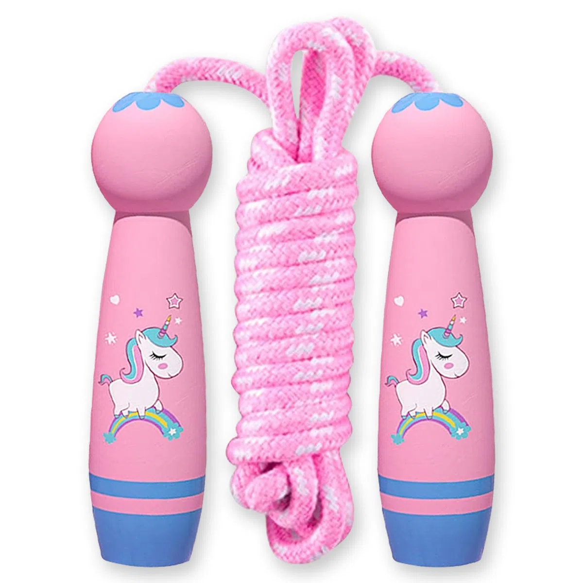 Corda per saltare per bambini con manico in legno, corda per saltare regolabile 2,6 m, unicorno Speed Rope, Speed Jump Rope con manico in schiuma, corda per saltare Speed Rope, corda per saltare