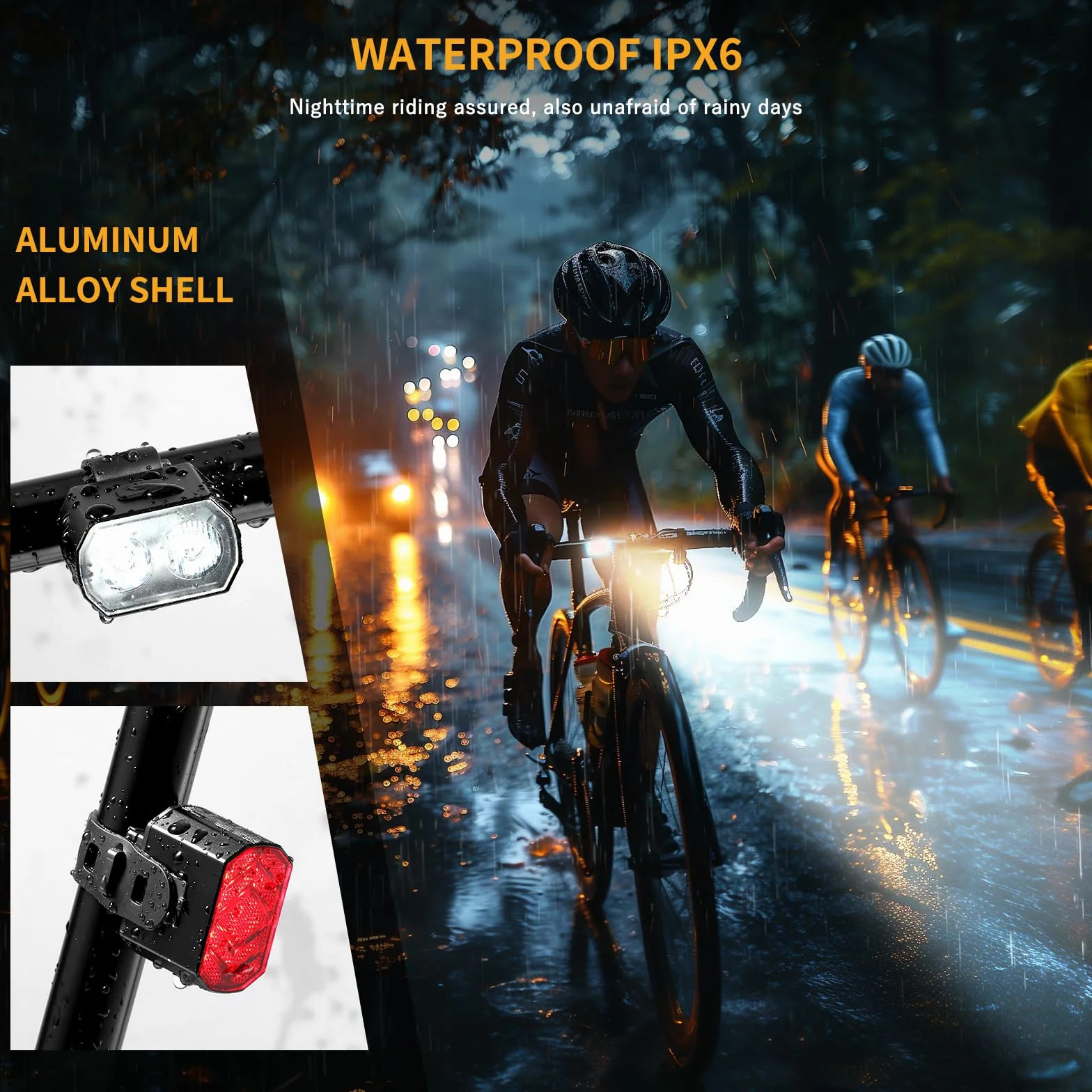 Blendura Luci Bicicletta LED, Luci Bici USB Ricaricabili 4+6 Modalità Luce Bicicletta Anteriore & Posteriori Luci per Bicicletta Adatto per Varie Bici