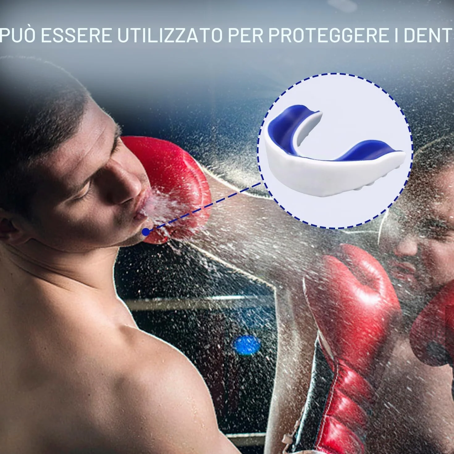 3 Pezzi Paradenti per Bambini Junior, Scudo Paradenti Gengivale Sportivo Modellabile con Trasparente Portatile Custodia, per Boxe, MMA, Rugby, Hockey, Basket (da 6 a 12 Anni)